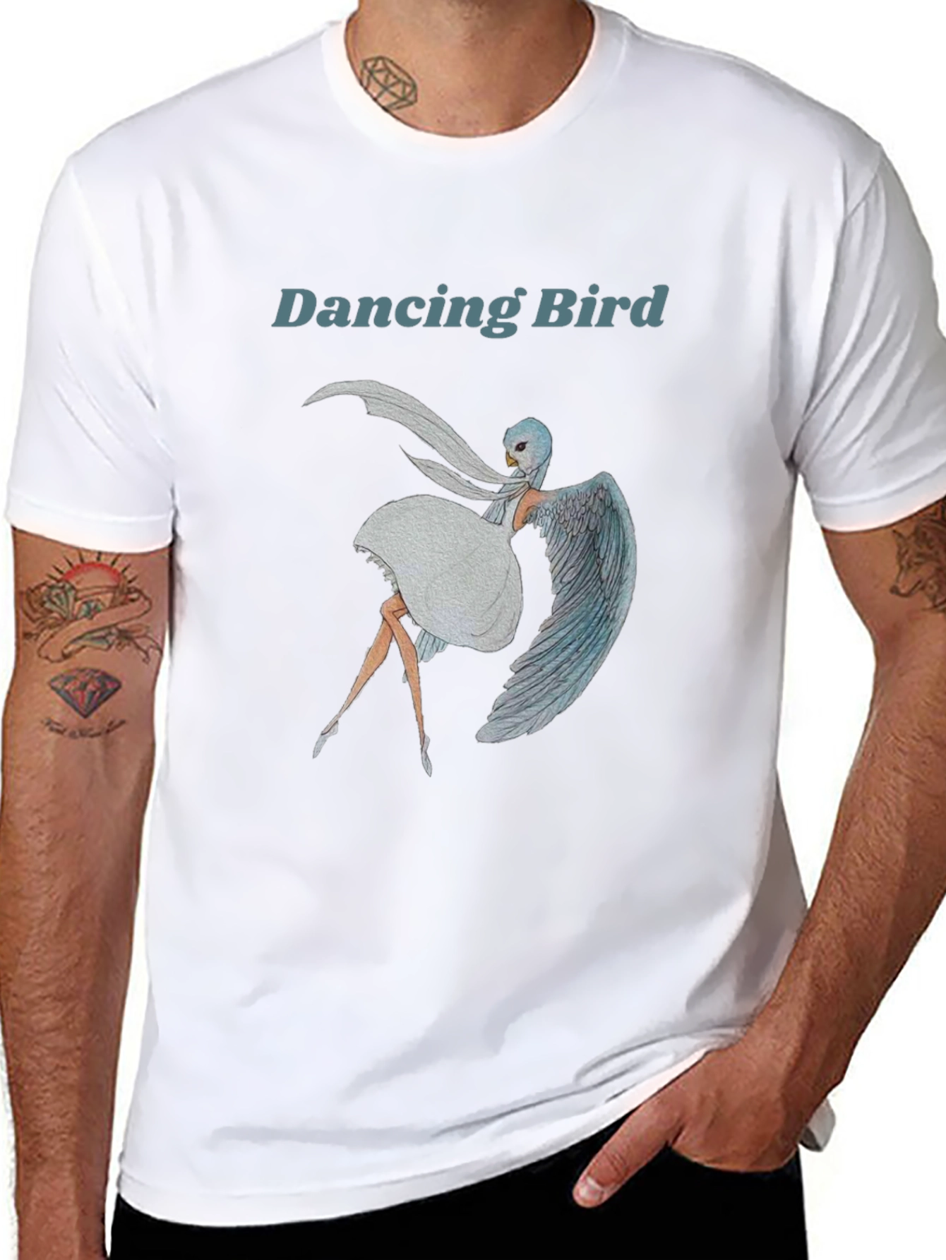 Dancing Bird Graphic Tee - Unique Design