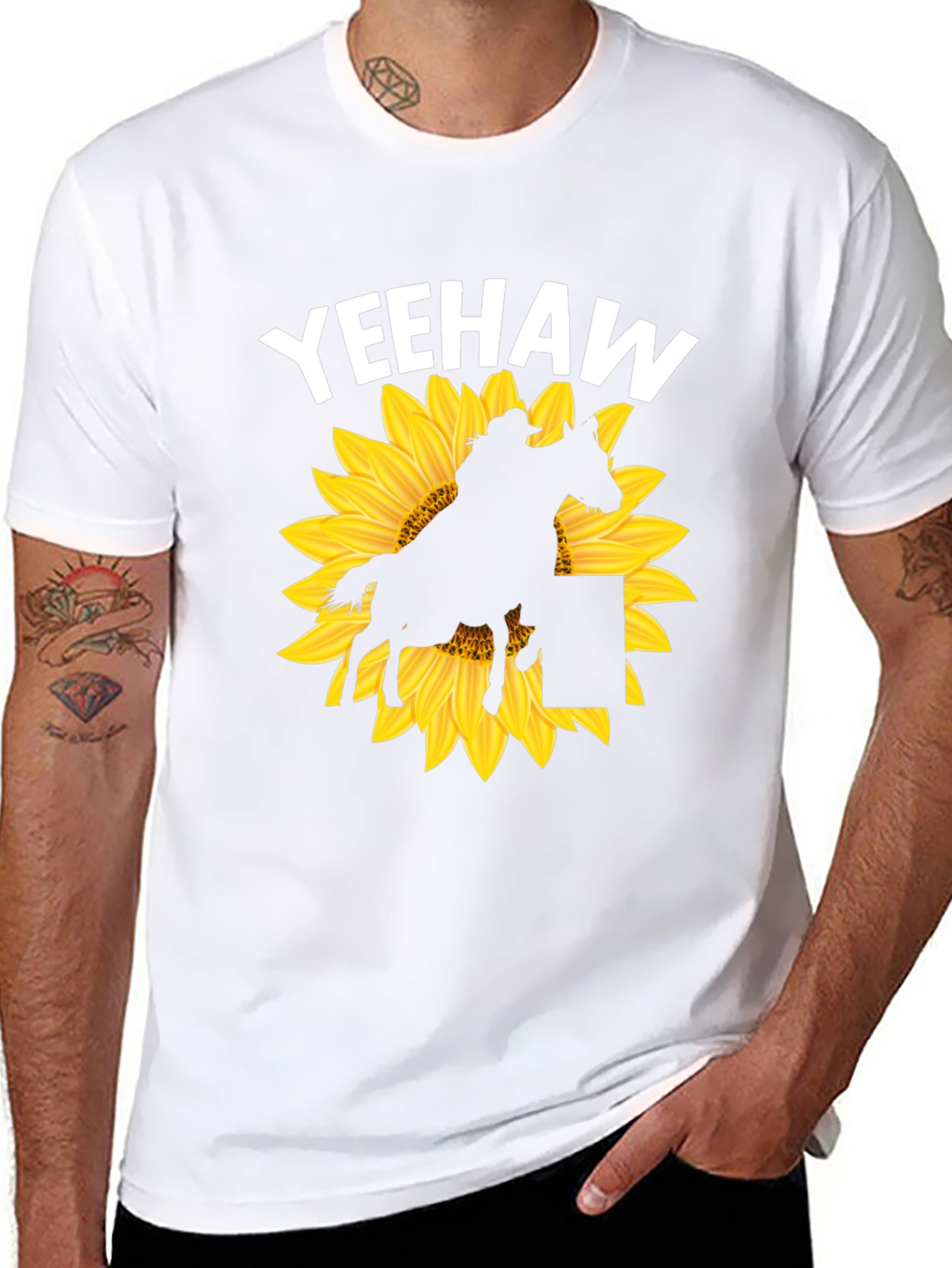 Yeehaw Sunflower Graphic T-Shirt - Western Style