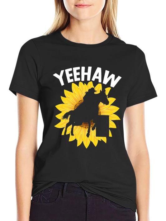 Yeehaw Sunflower Graphic T-Shirt - Western Style