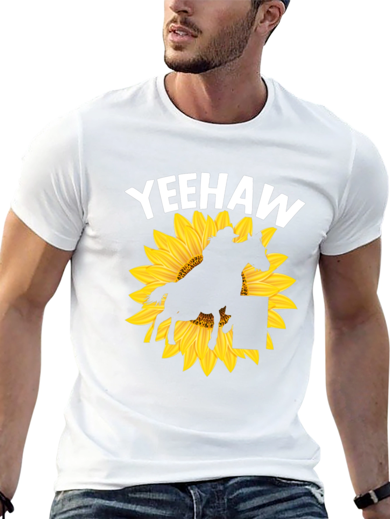 Yeehaw Sunflower Graphic T-Shirt - Western Style