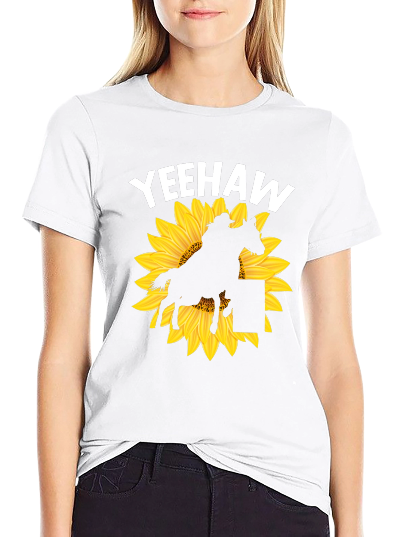 Yeehaw Sunflower Graphic T-Shirt - Western Style