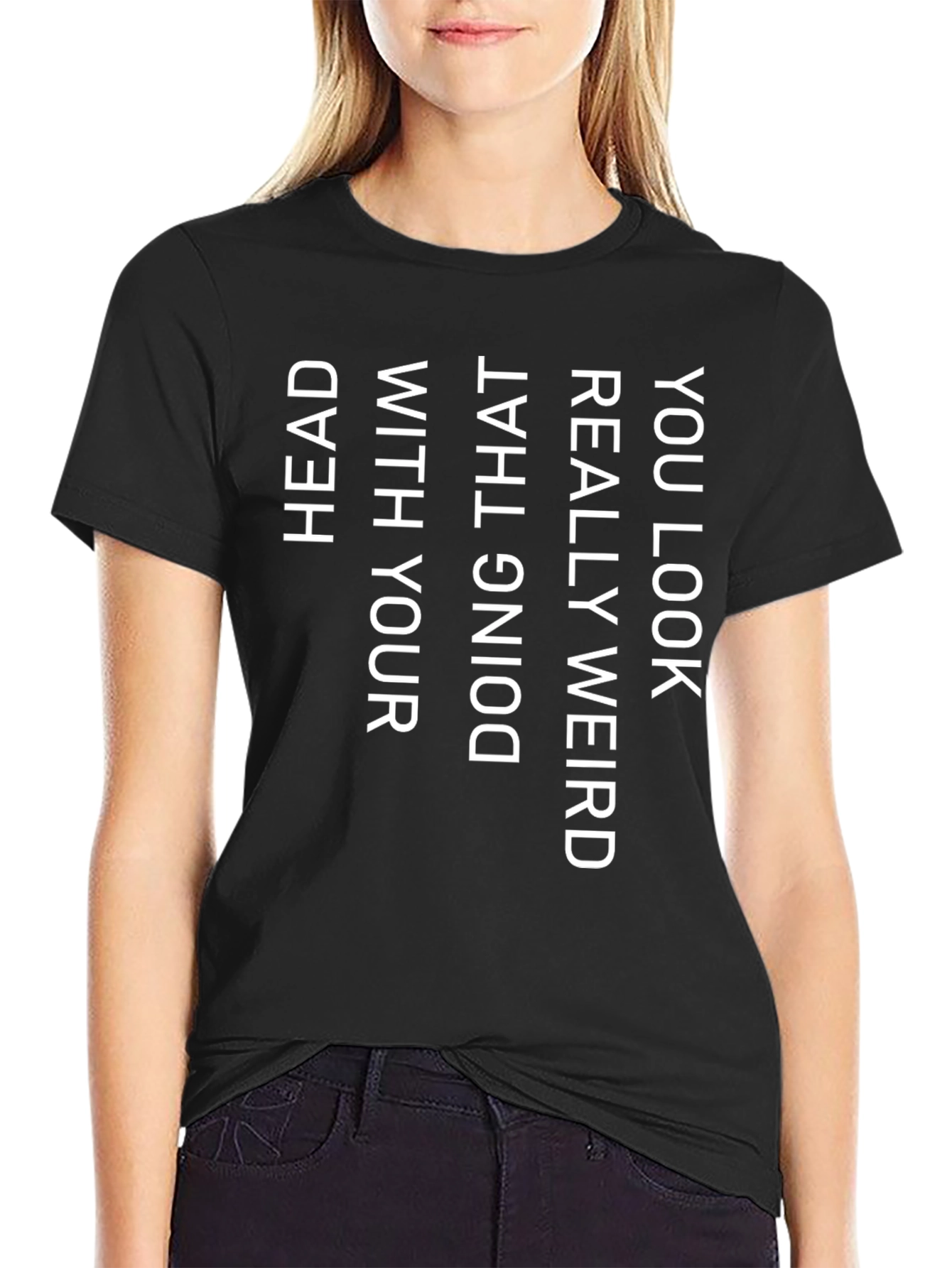 Weird Head T-Shirt - Black Novelty Tee