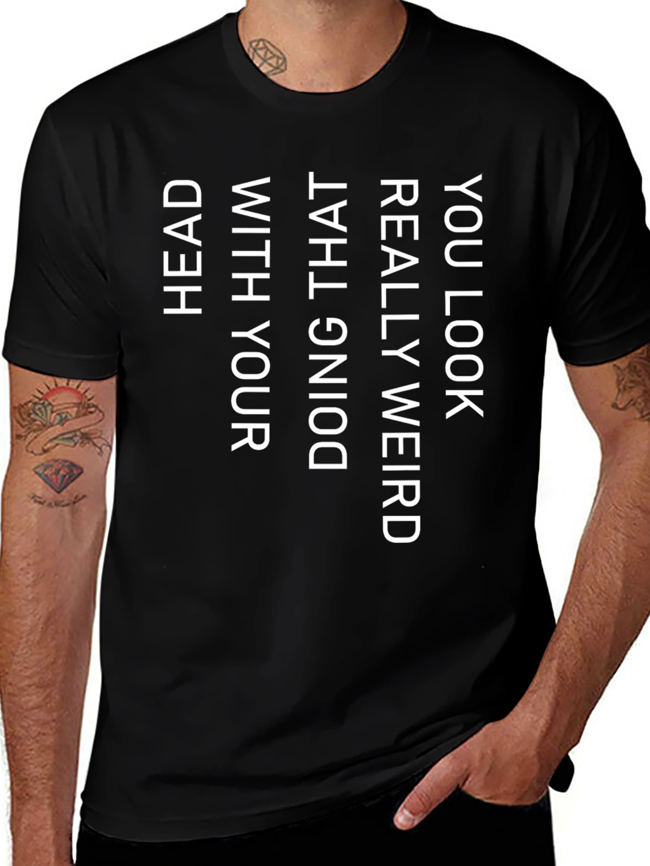 Weird Head T-Shirt - Black Novelty Tee