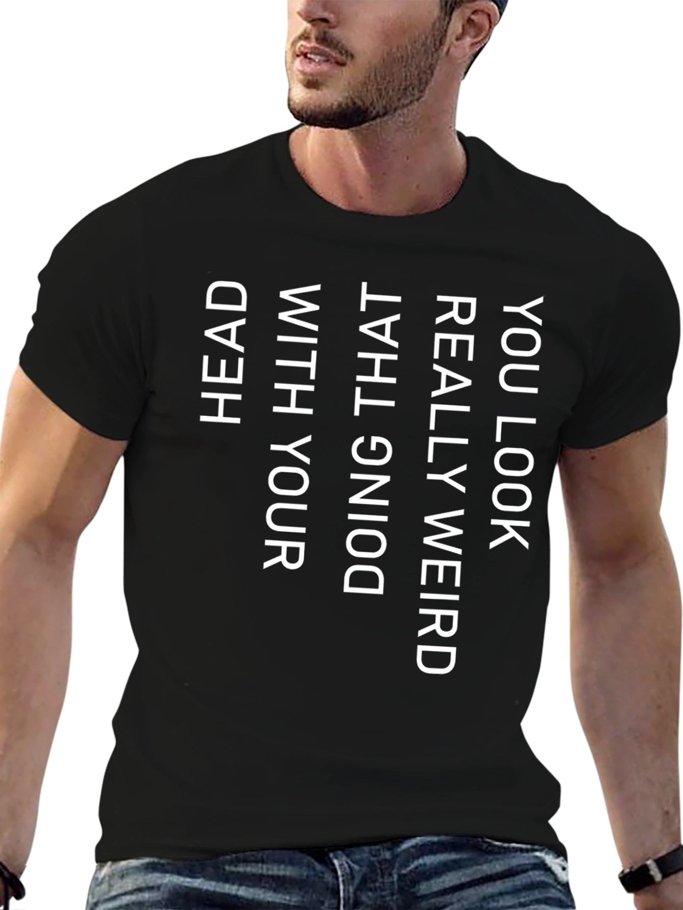 Weird Head T-Shirt - Black Novelty Tee