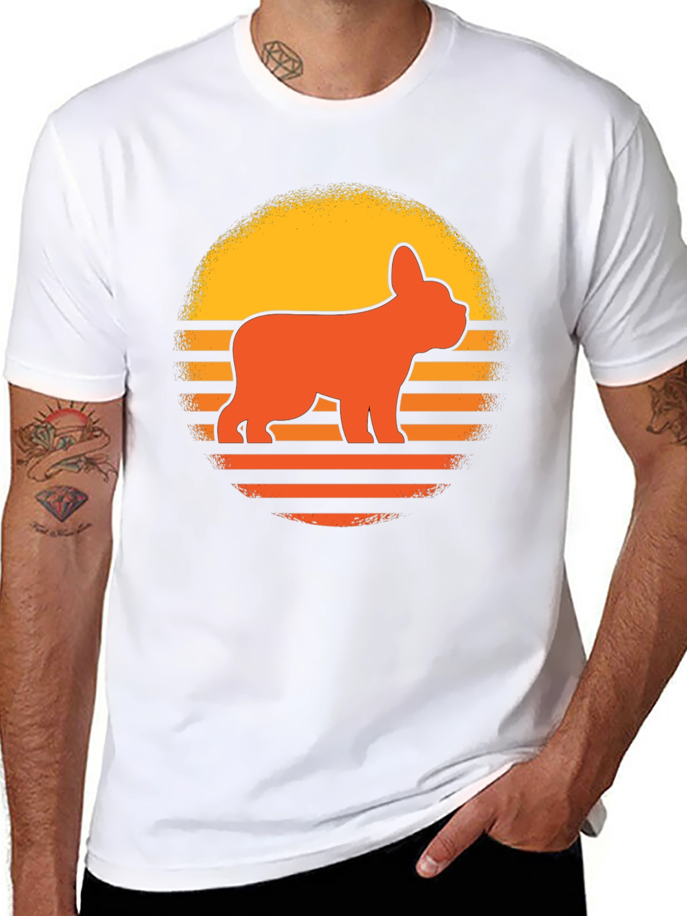 Retro French Bulldog Sunset T-Shirt