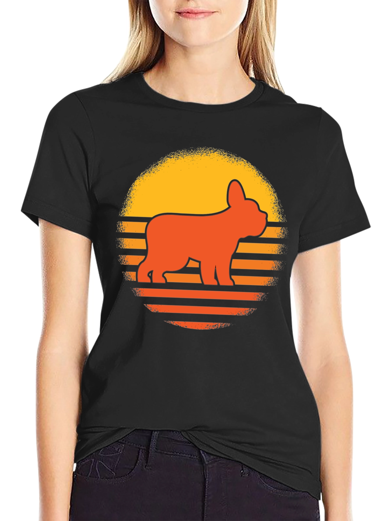 Retro French Bulldog Sunset T-Shirt