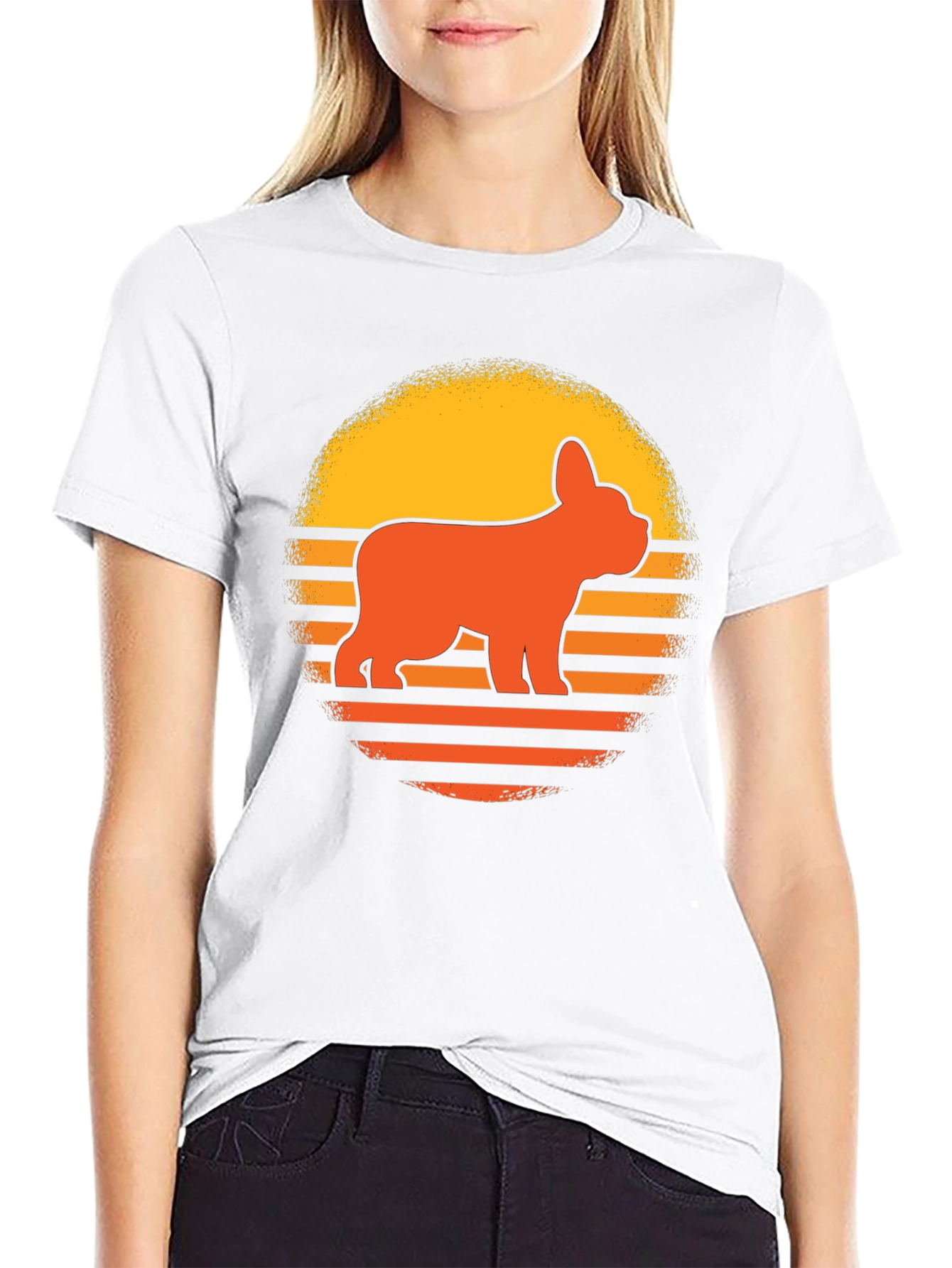 Retro French Bulldog Sunset T-Shirt