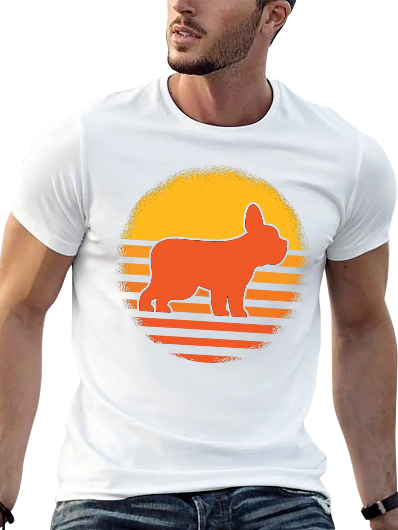 Retro French Bulldog Sunset T-Shirt