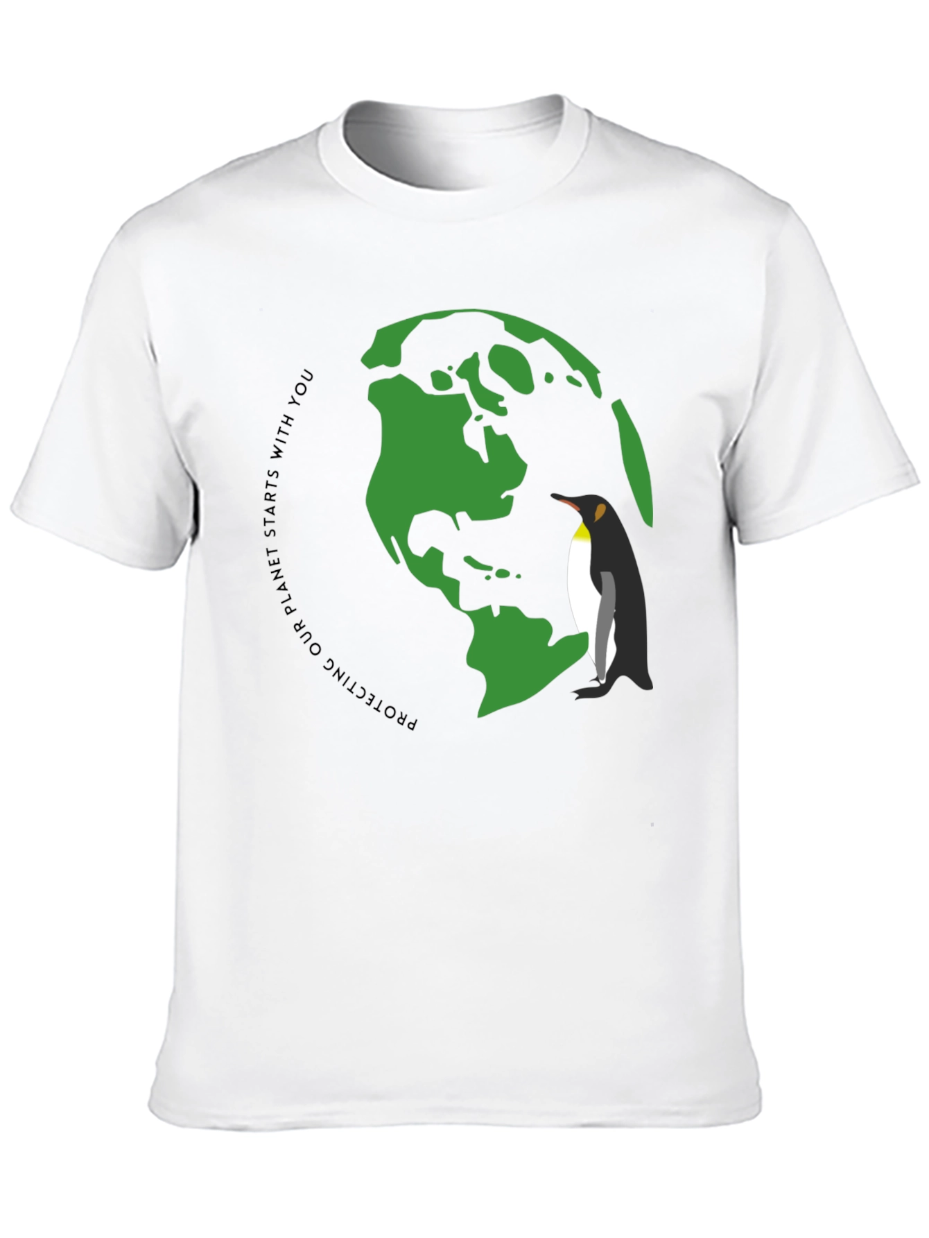 Eco-Friendly Earth Penguin Graphic Tee