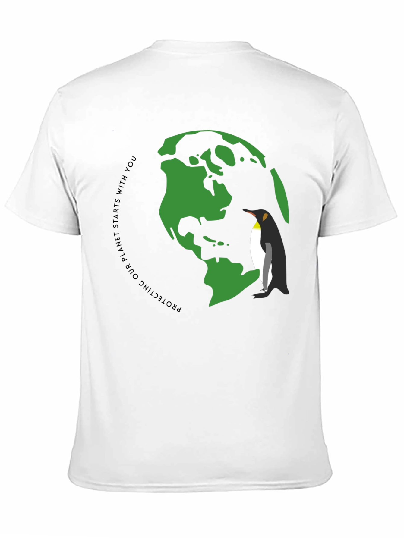 Eco-Friendly Earth Penguin Graphic Tee