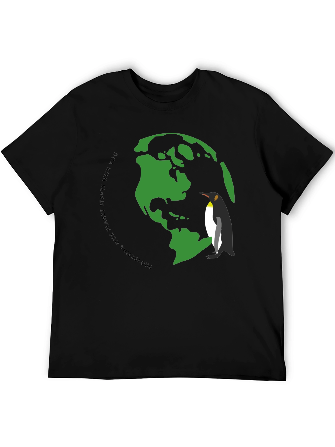 Eco-Friendly Earth Penguin Graphic Tee