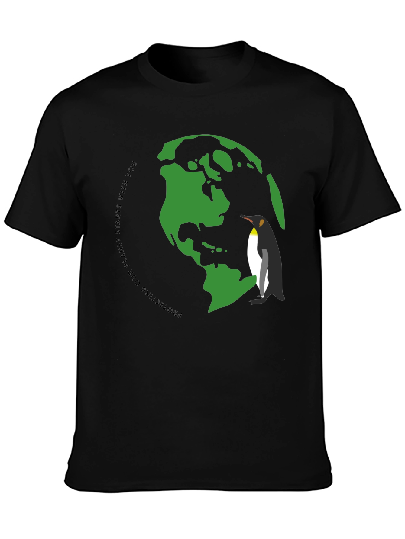 Eco-Friendly Earth Penguin Graphic Tee