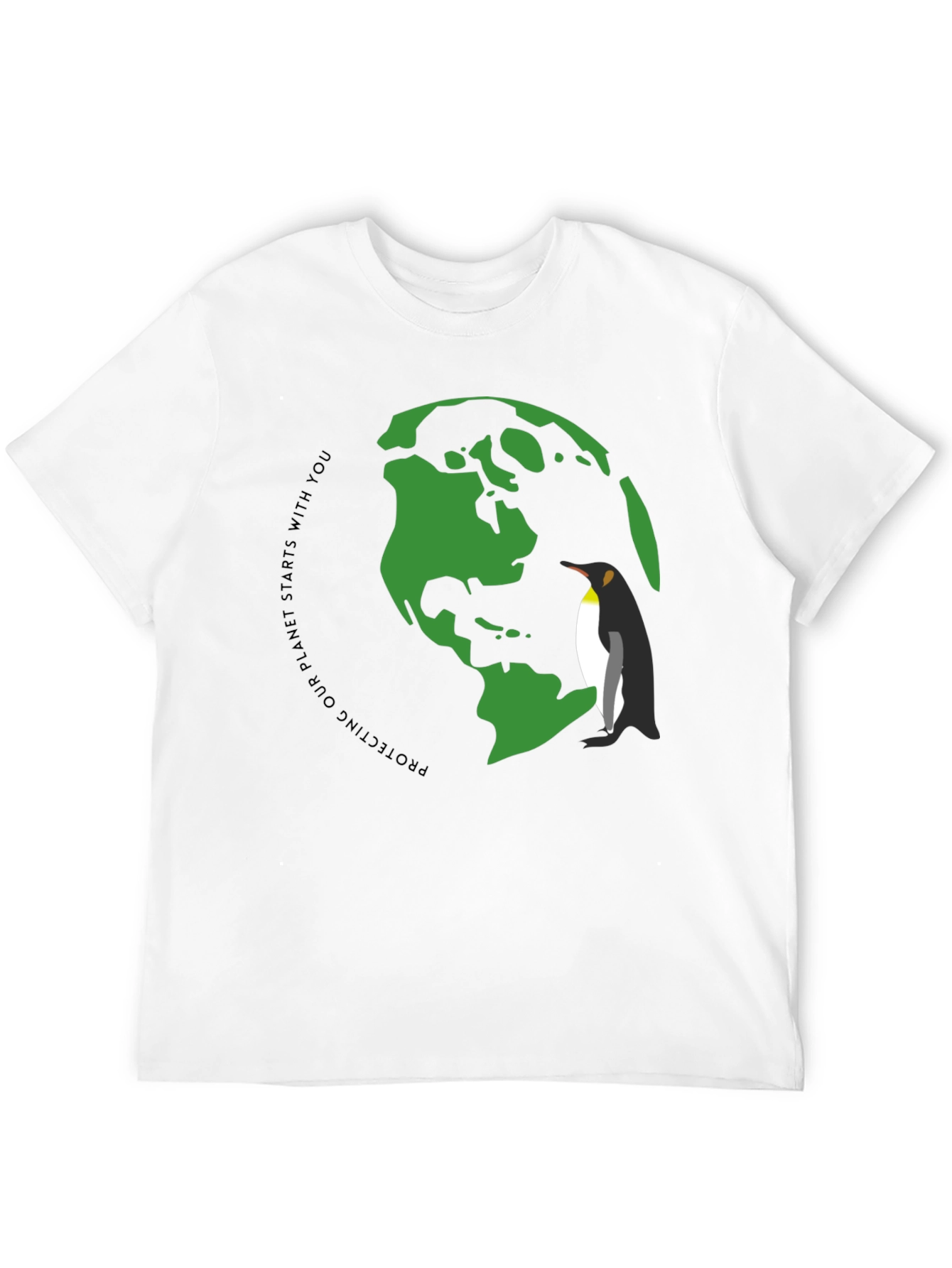 Eco-Friendly Earth Penguin Graphic Tee