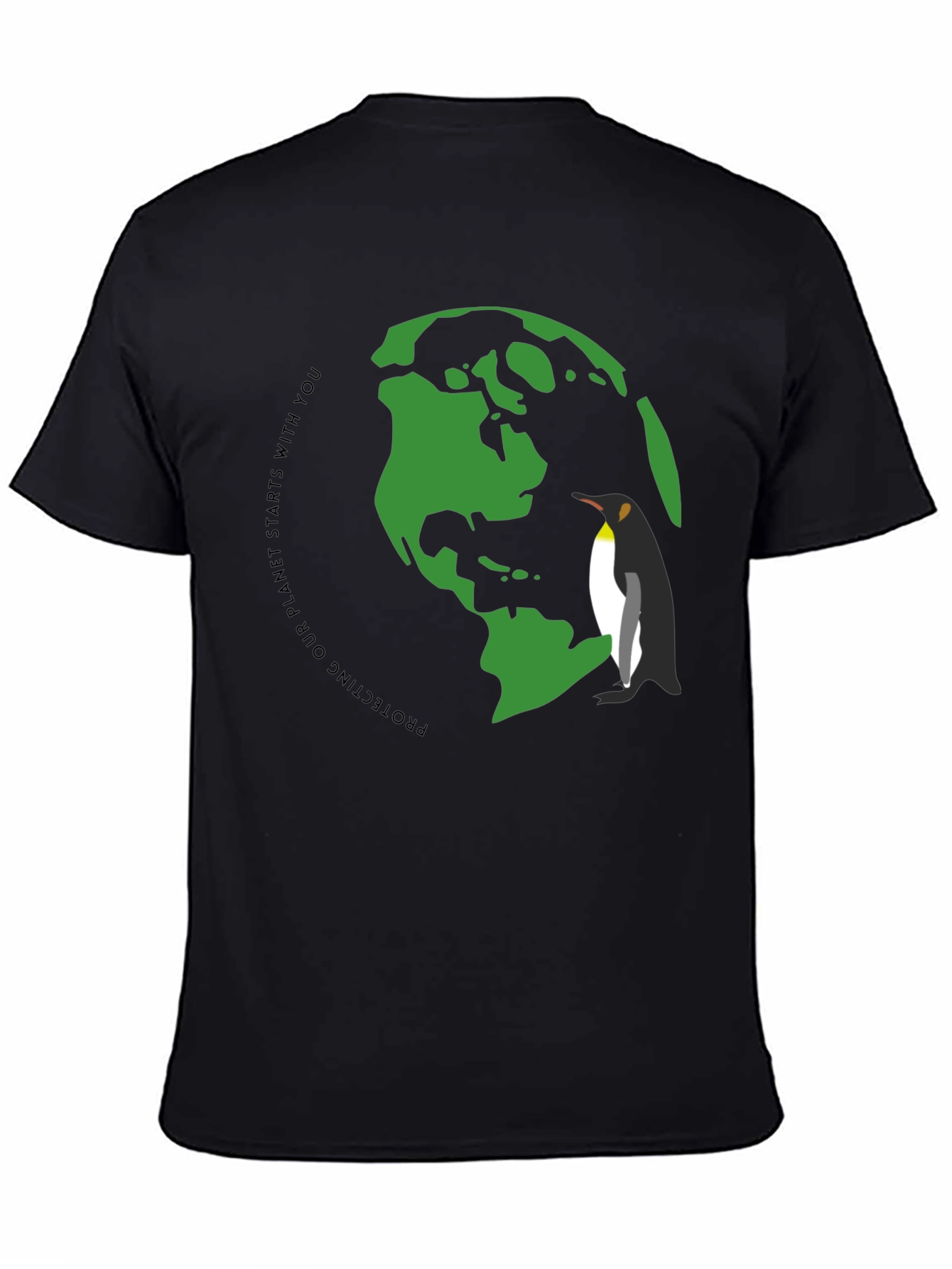Eco-Friendly Earth Penguin Graphic Tee