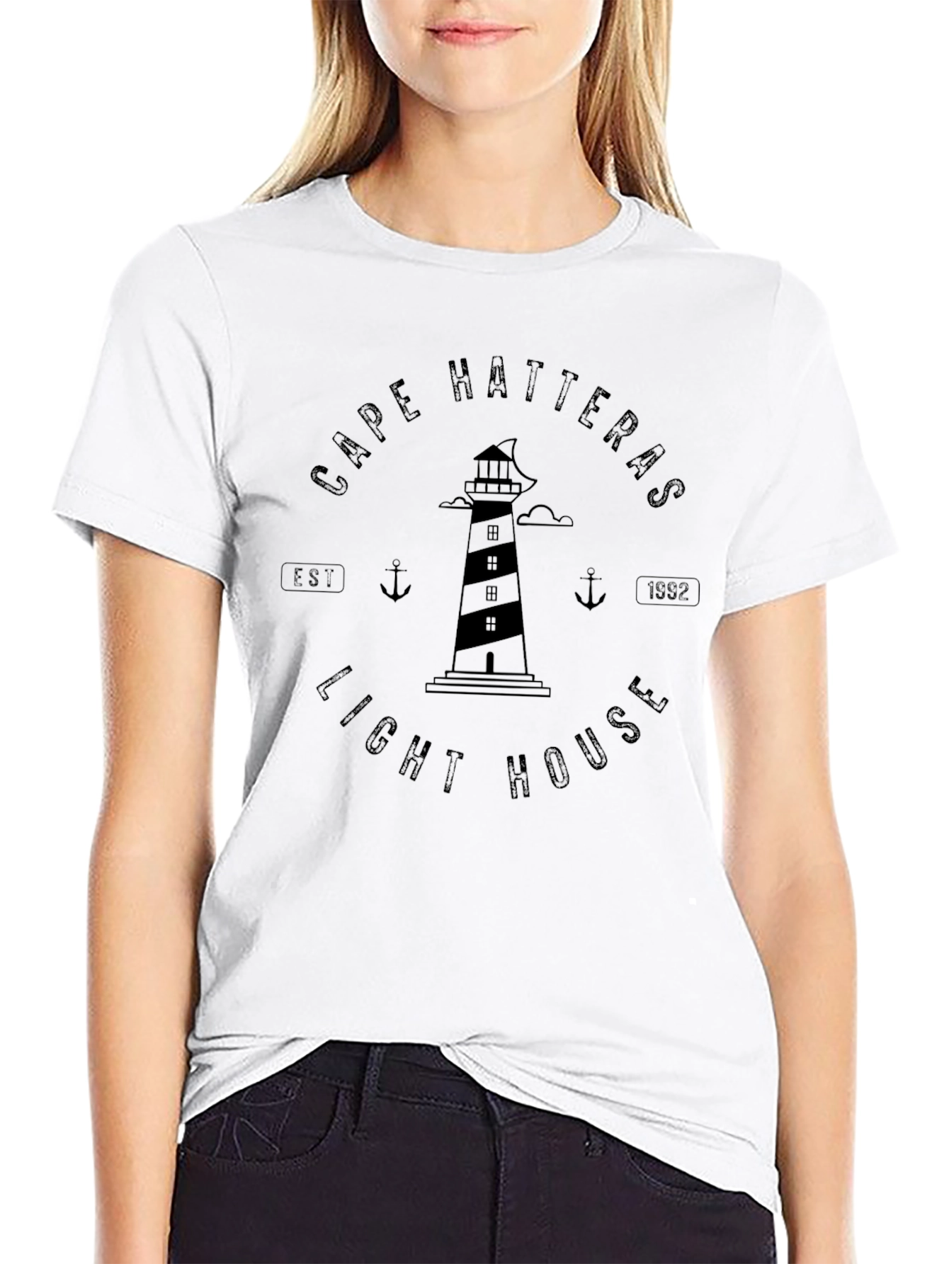 Cape Hatteras Lighthouse Graphic Tee - Black