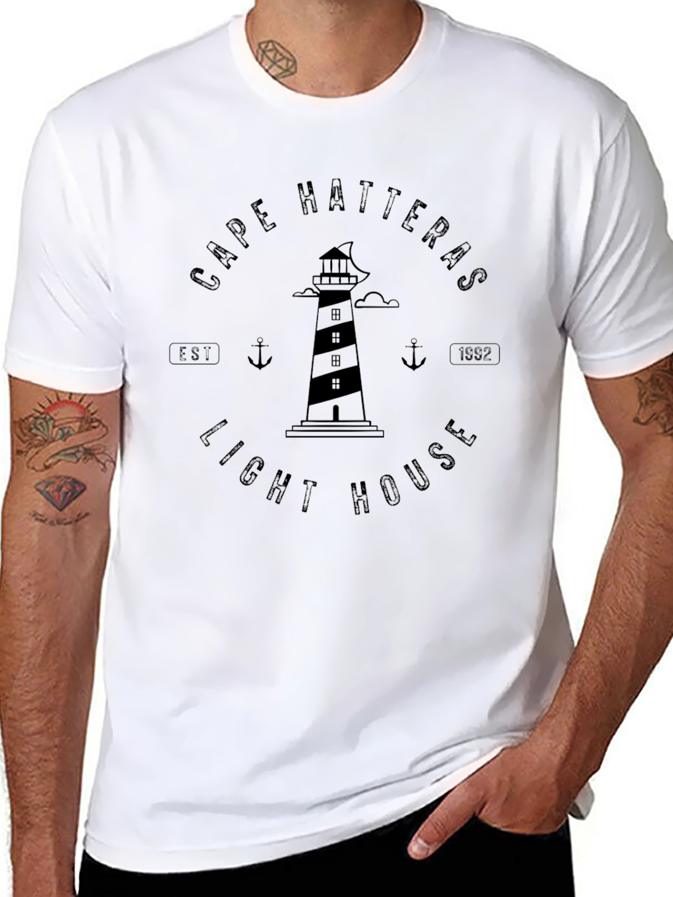 Cape Hatteras Lighthouse Graphic Tee - Black