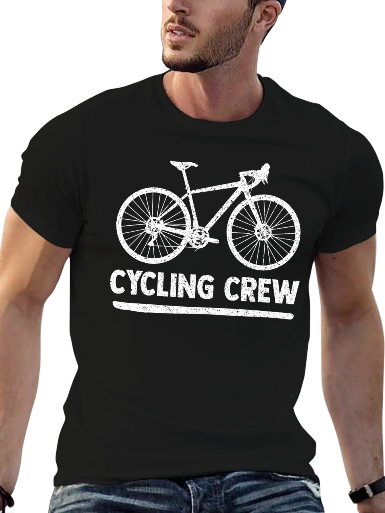 Cycling Crew Black Graphic T-Shirt