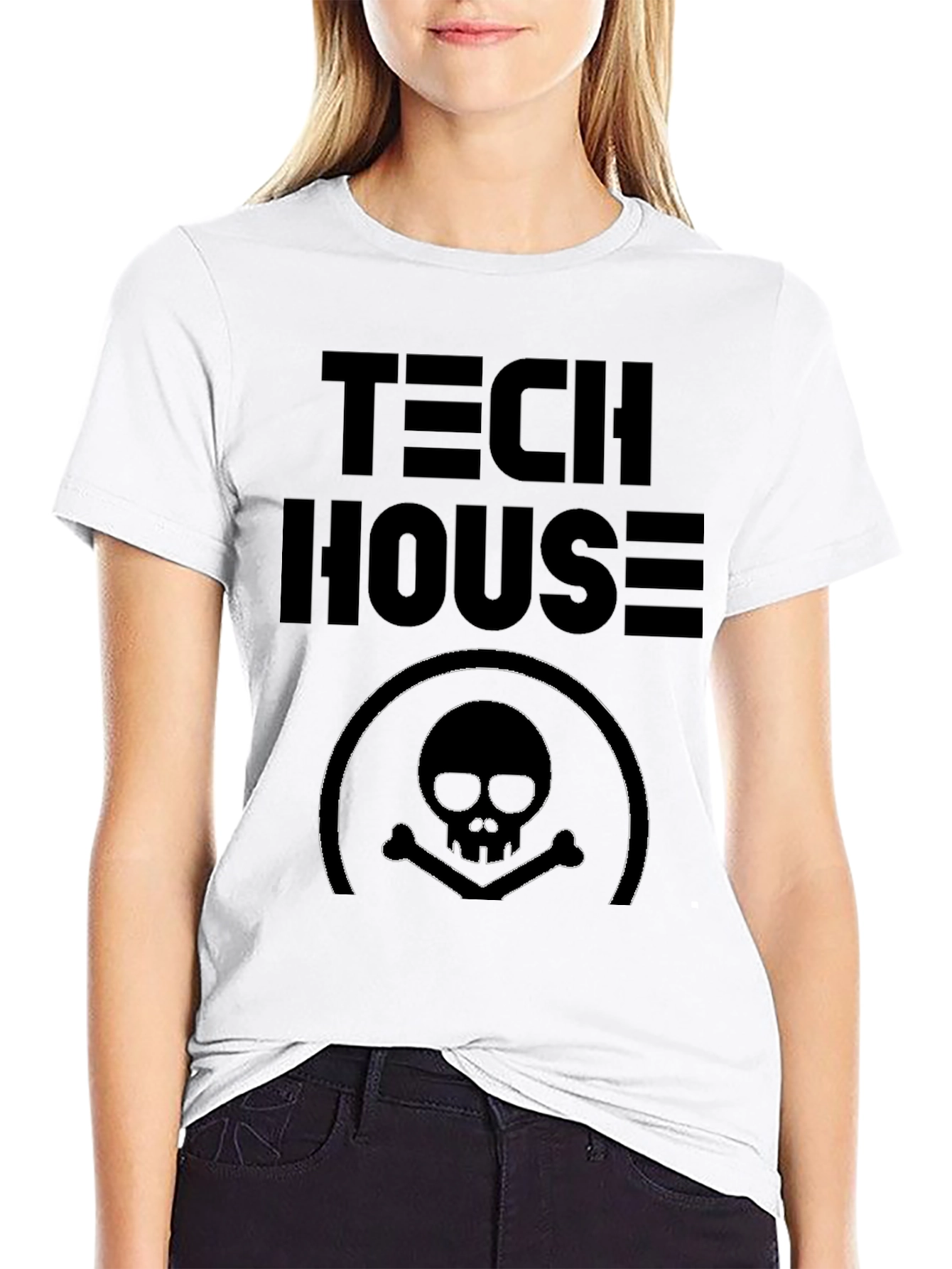 Tech House Skull T-Shirt - Edgy Graphic Tee
