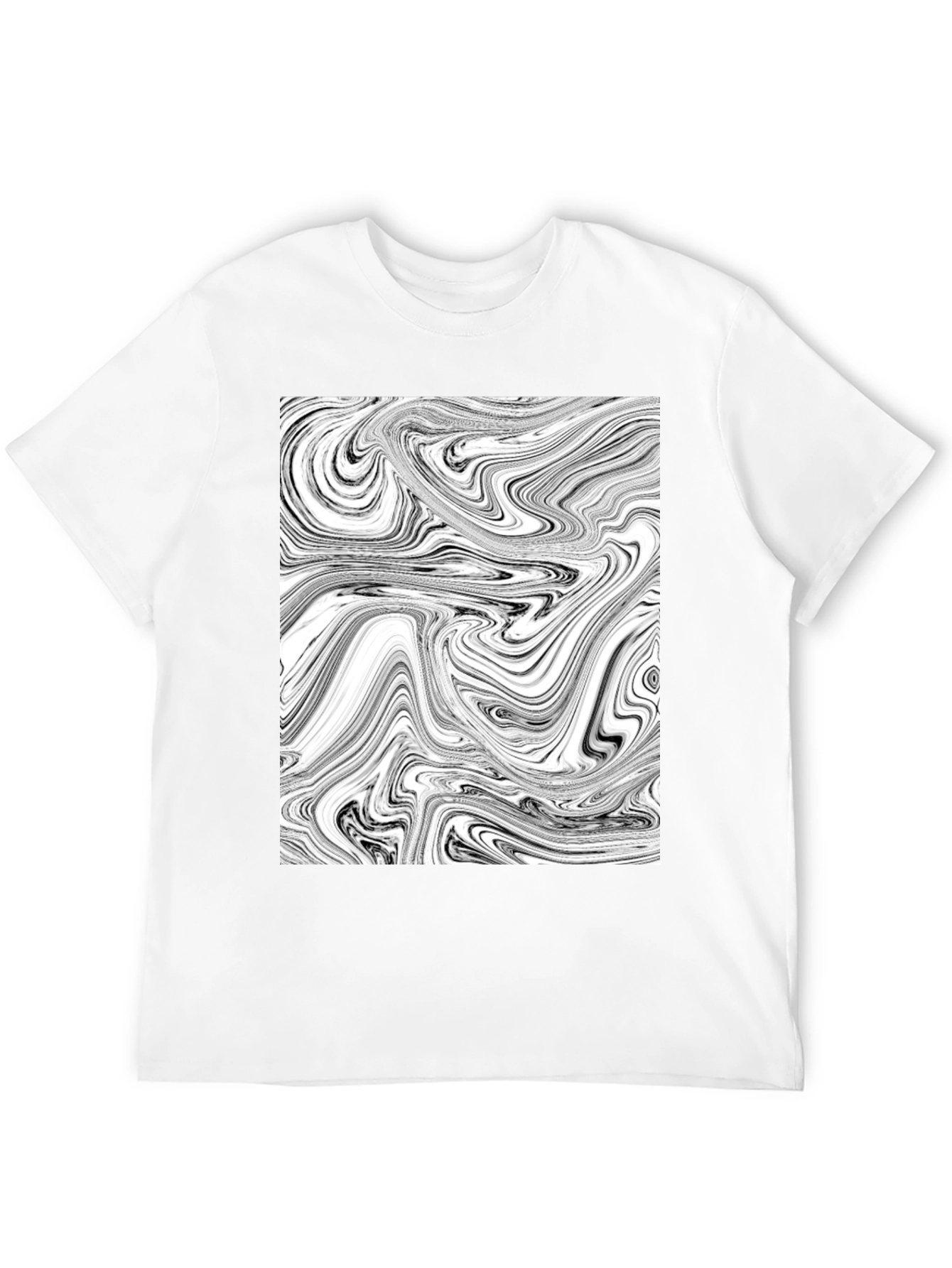 Abstract Swirl Graphic Black T-Shirt