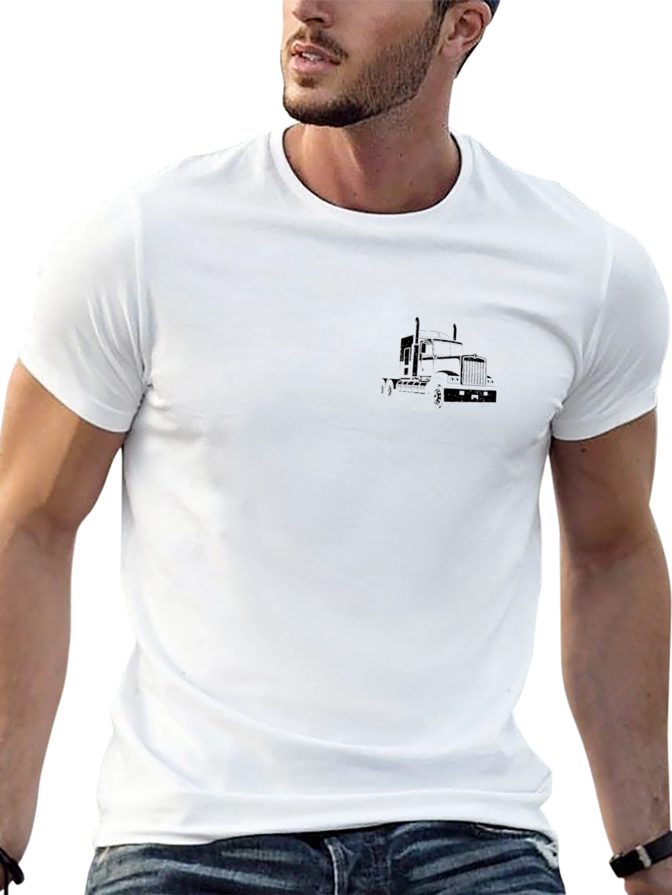 Mens Truck Graphic Black T-Shirt
