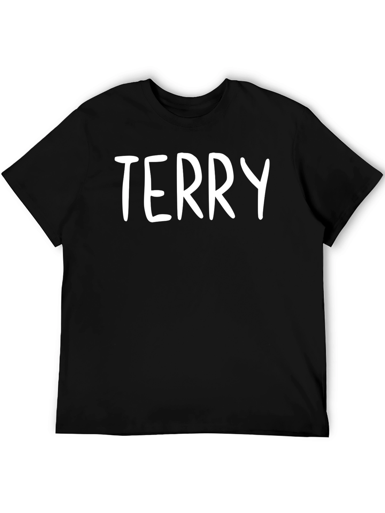 Mens Terry Crew Neck Graphic Tee - Black