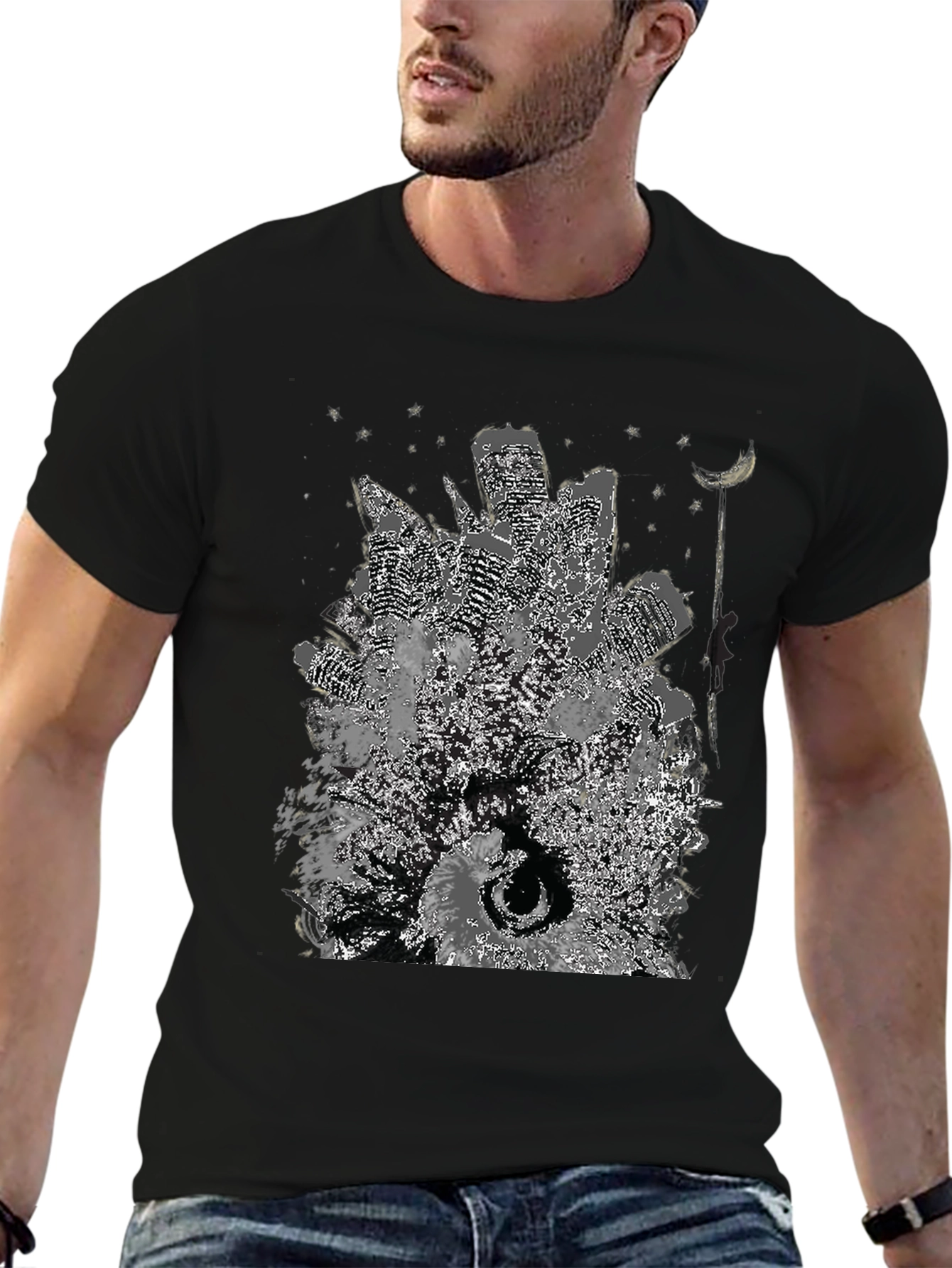 Cityscape Graphic Tee - Unique Urban Art Shirt