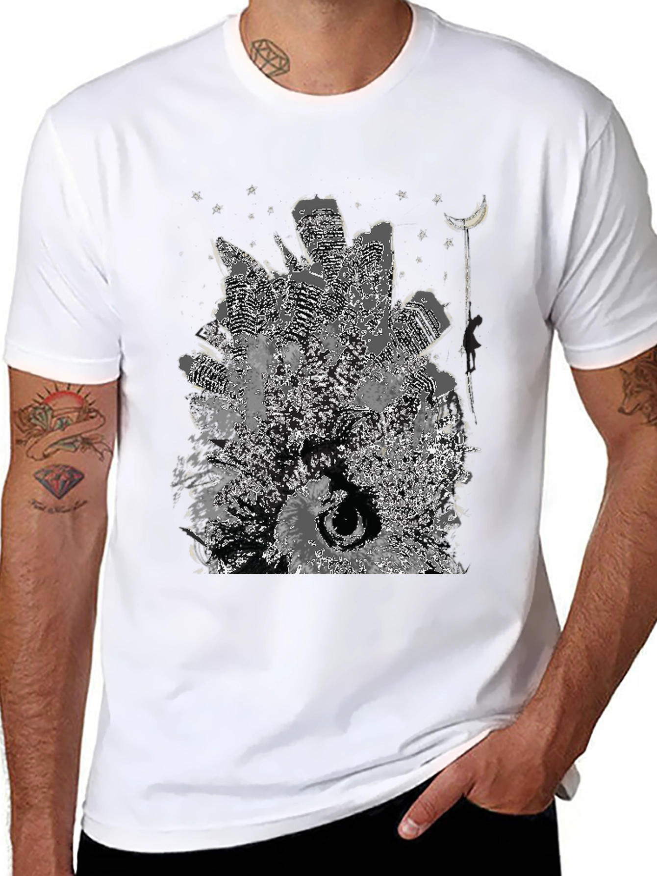 Cityscape Graphic Tee - Unique Urban Art Shirt