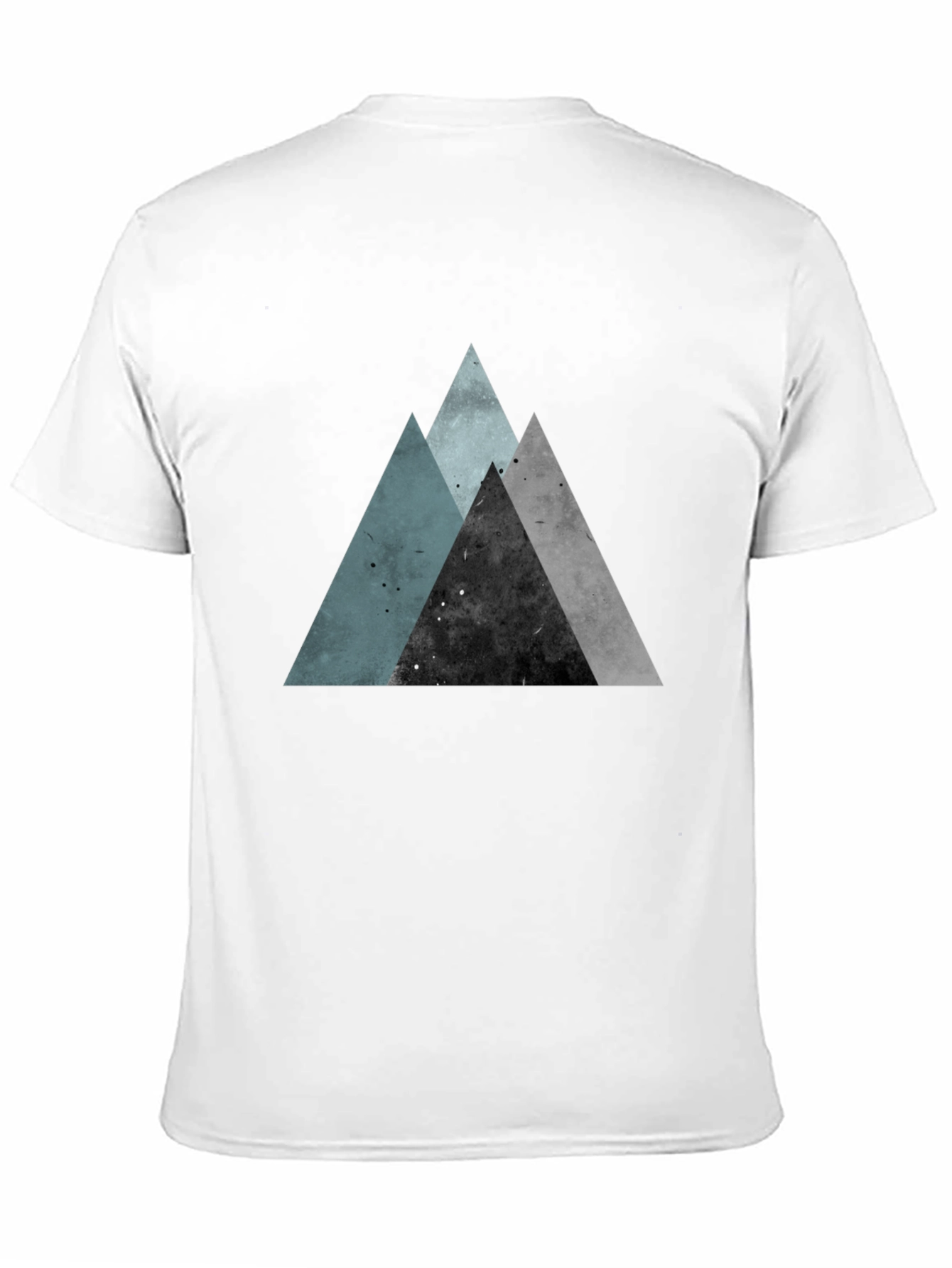 Geometric Mountain Print Black T-Shirt