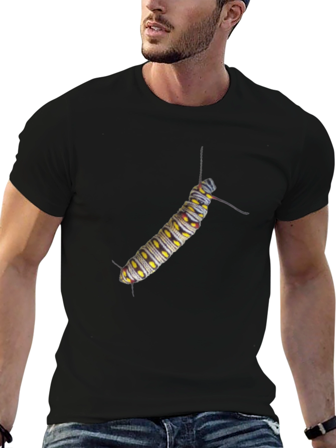 Caterpillar Graphic Tee - Black Cotton T-Shirt