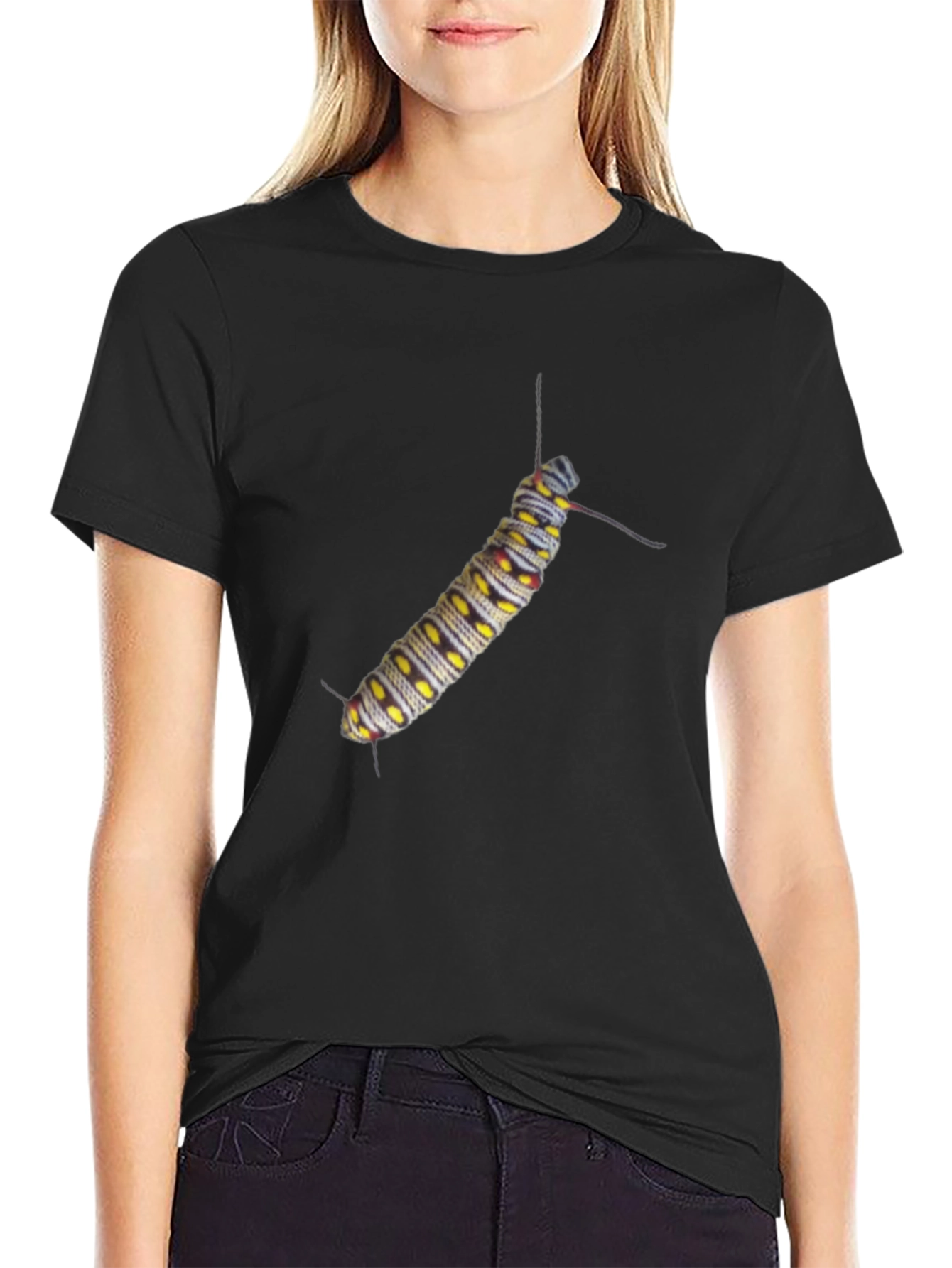 Caterpillar Graphic Tee - Black Cotton T-Shirt