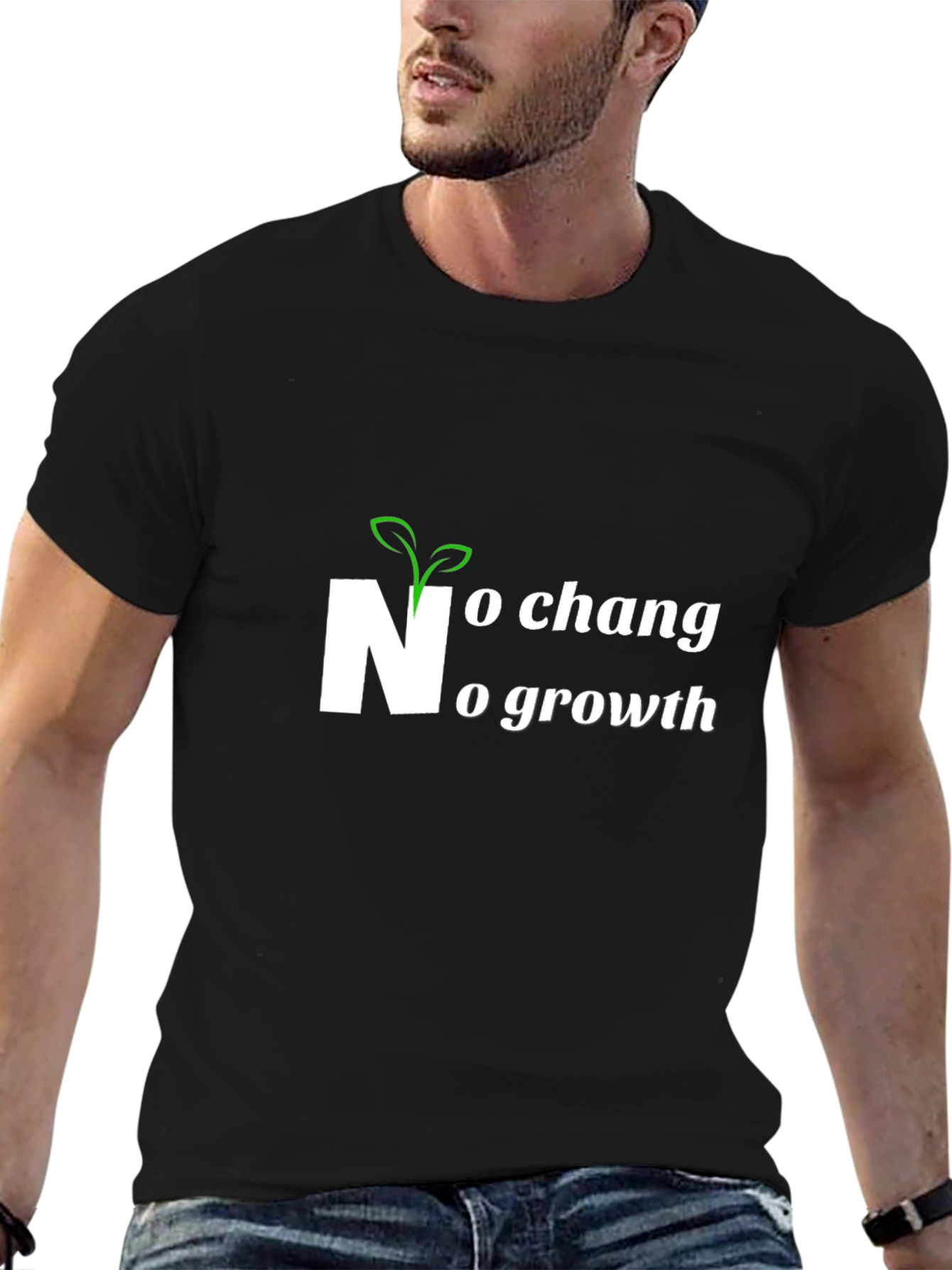 No Change No Growth Black T-Shirt