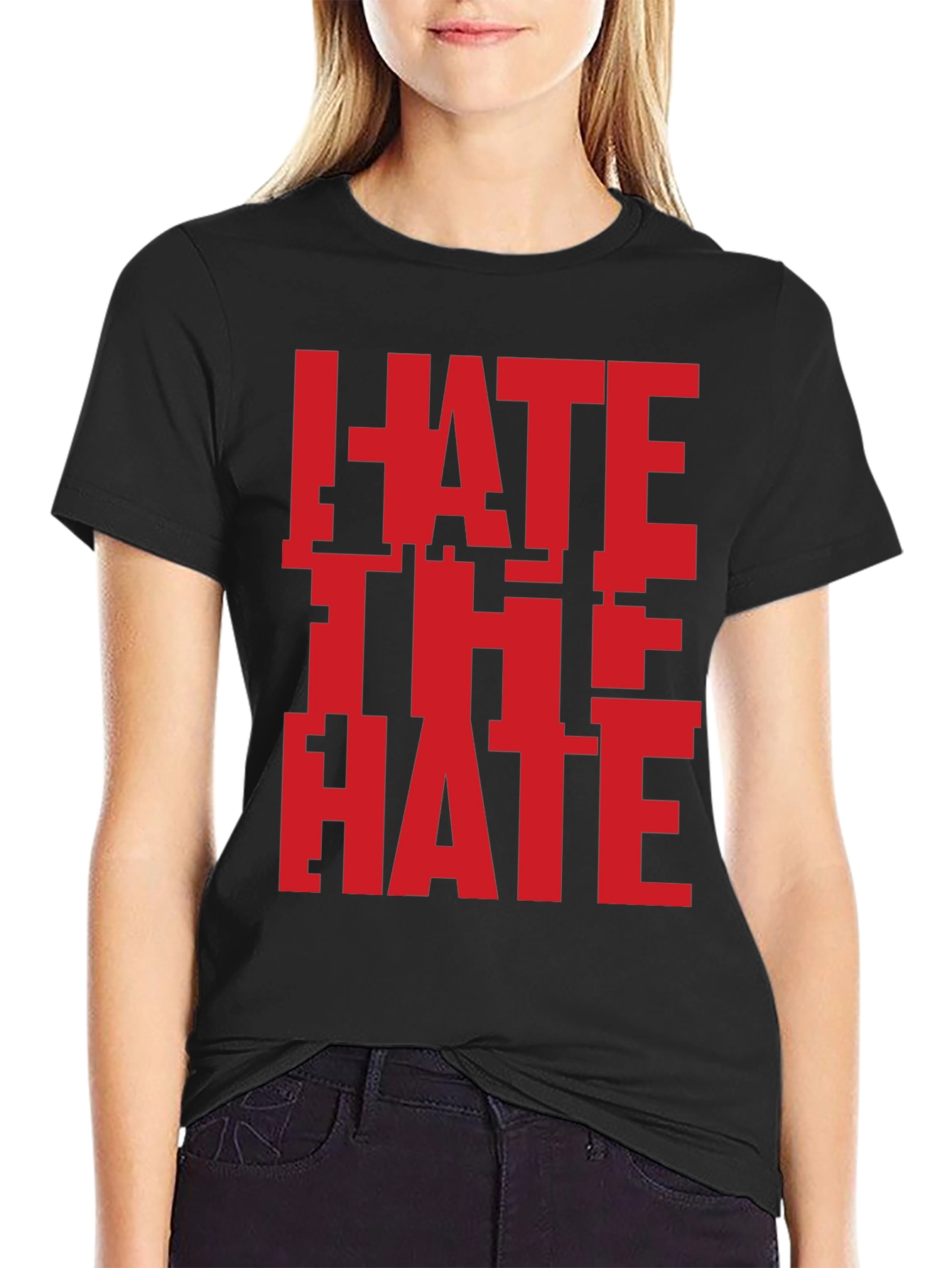 Hate The Hate Graphic T-Shirt - Bold Red Design