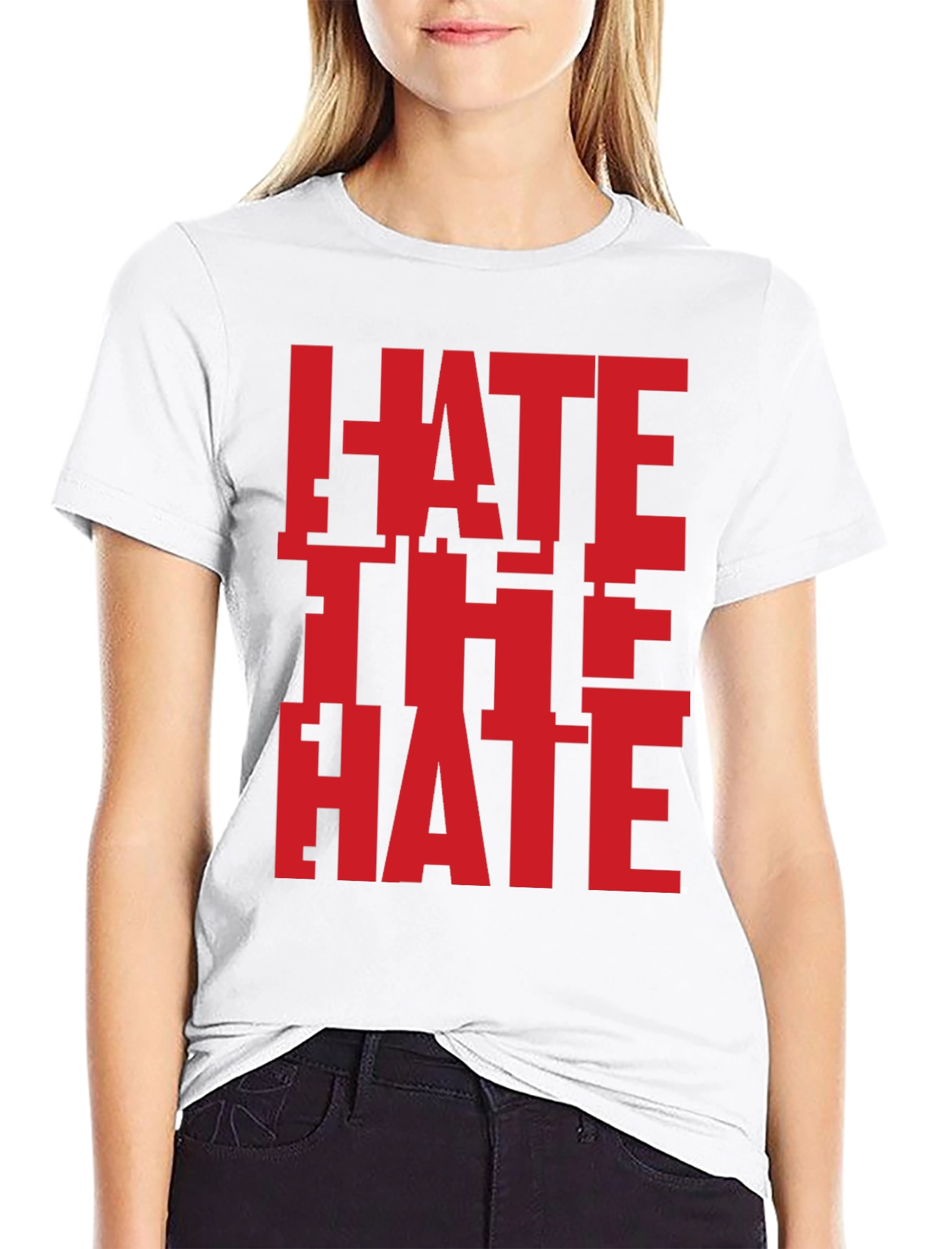 Hate The Hate Graphic T-Shirt - Bold Red Design