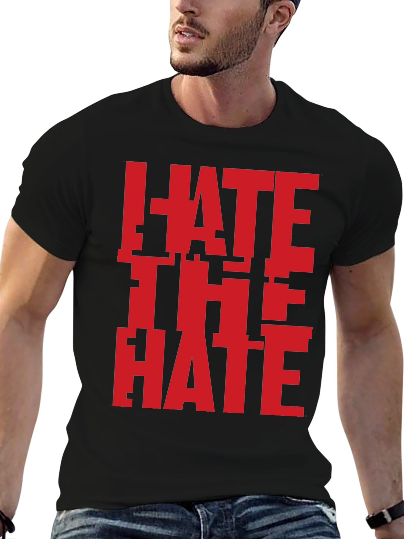 Hate The Hate Graphic T-Shirt - Bold Red Design