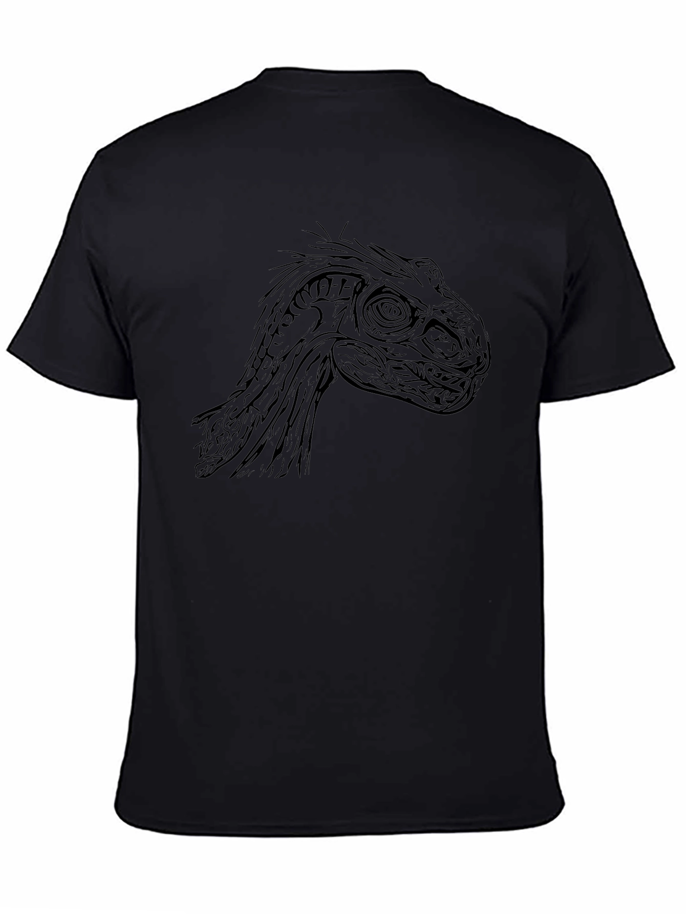 Dino Head Graphic Tee - Cool Black T-Shirt