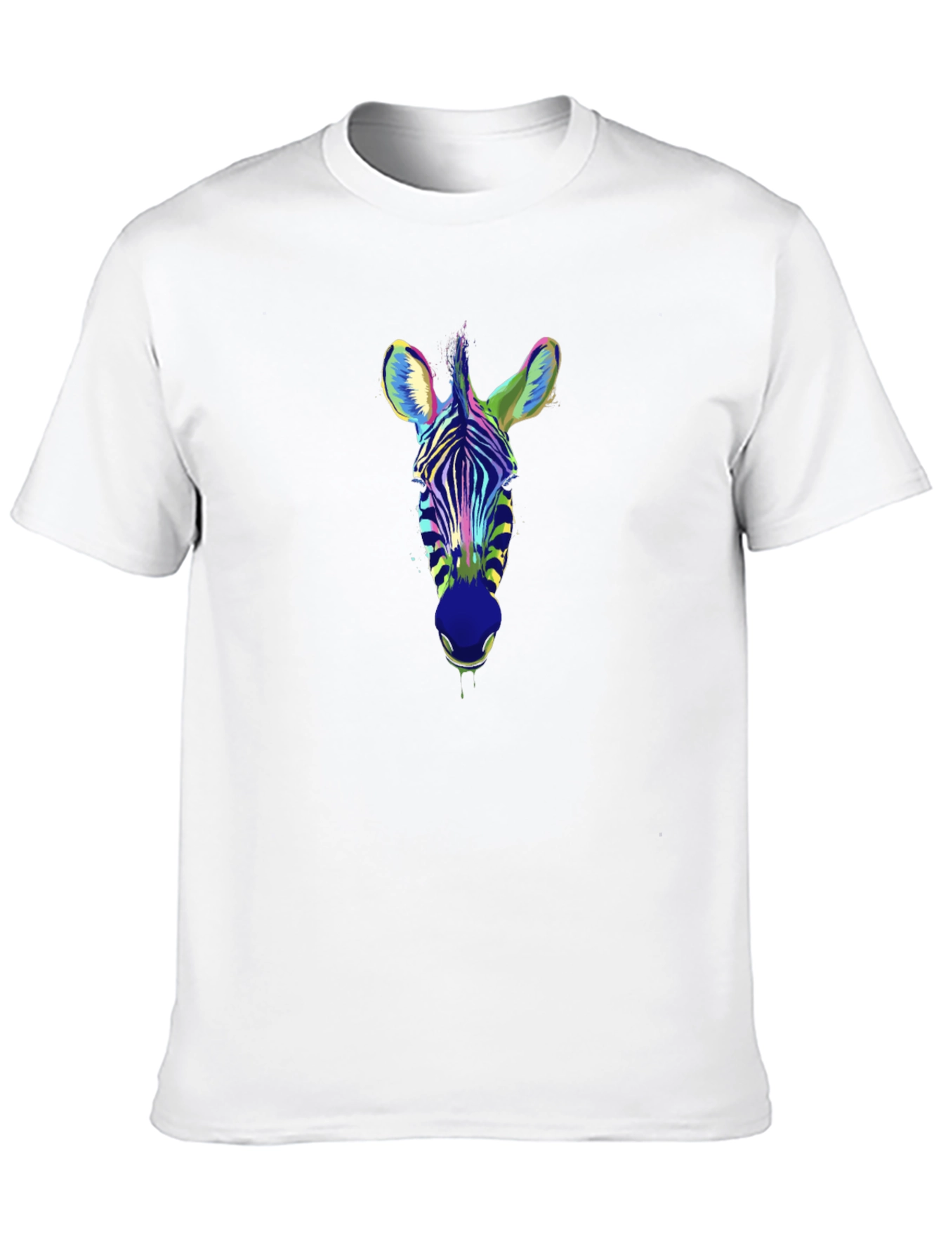 Cool Zebra Head Graphic Print Black T-Shirt