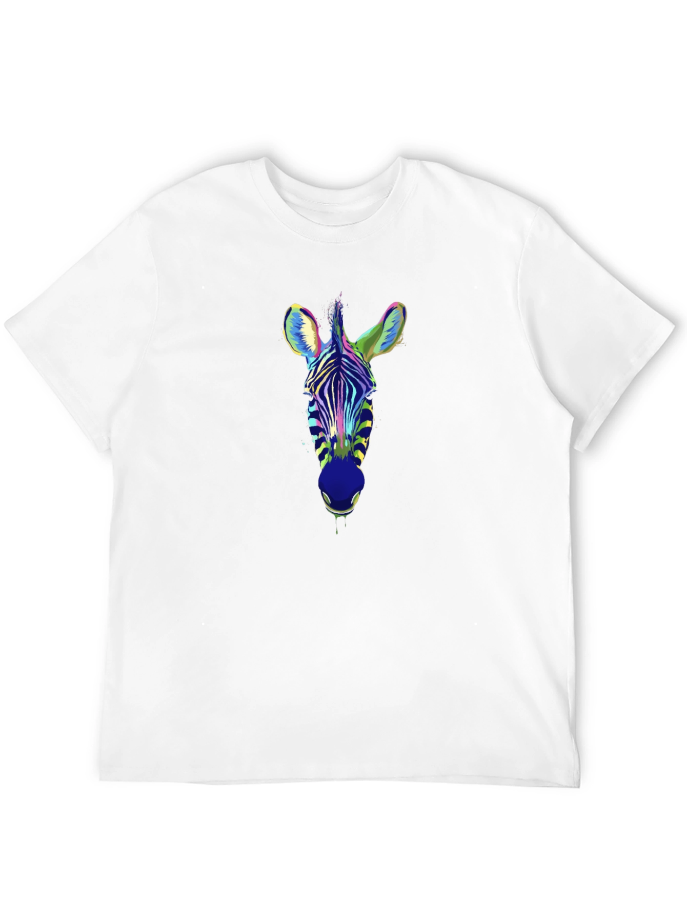 Cool Zebra Head Graphic Print Black T-Shirt