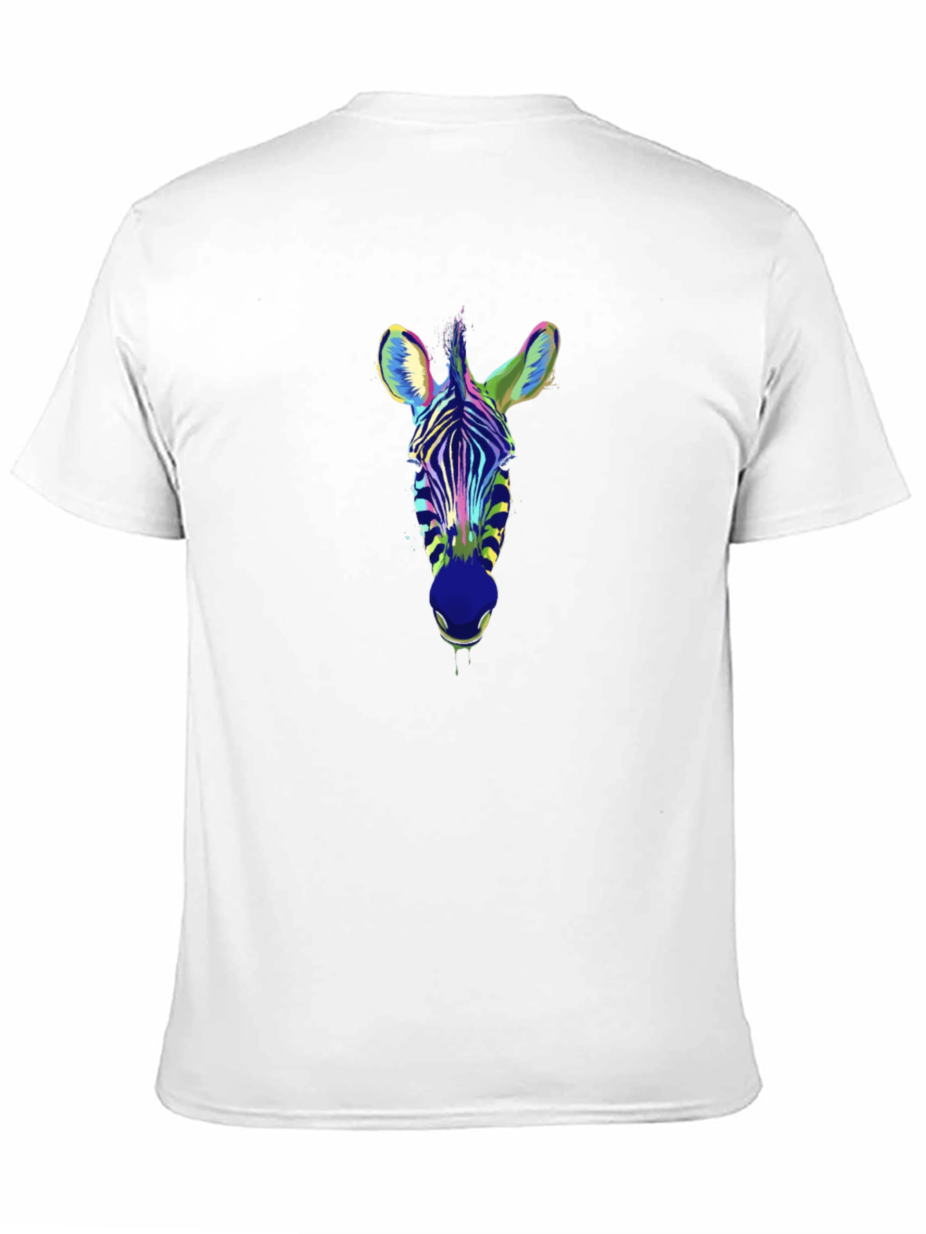 Cool Zebra Head Graphic Print Black T-Shirt
