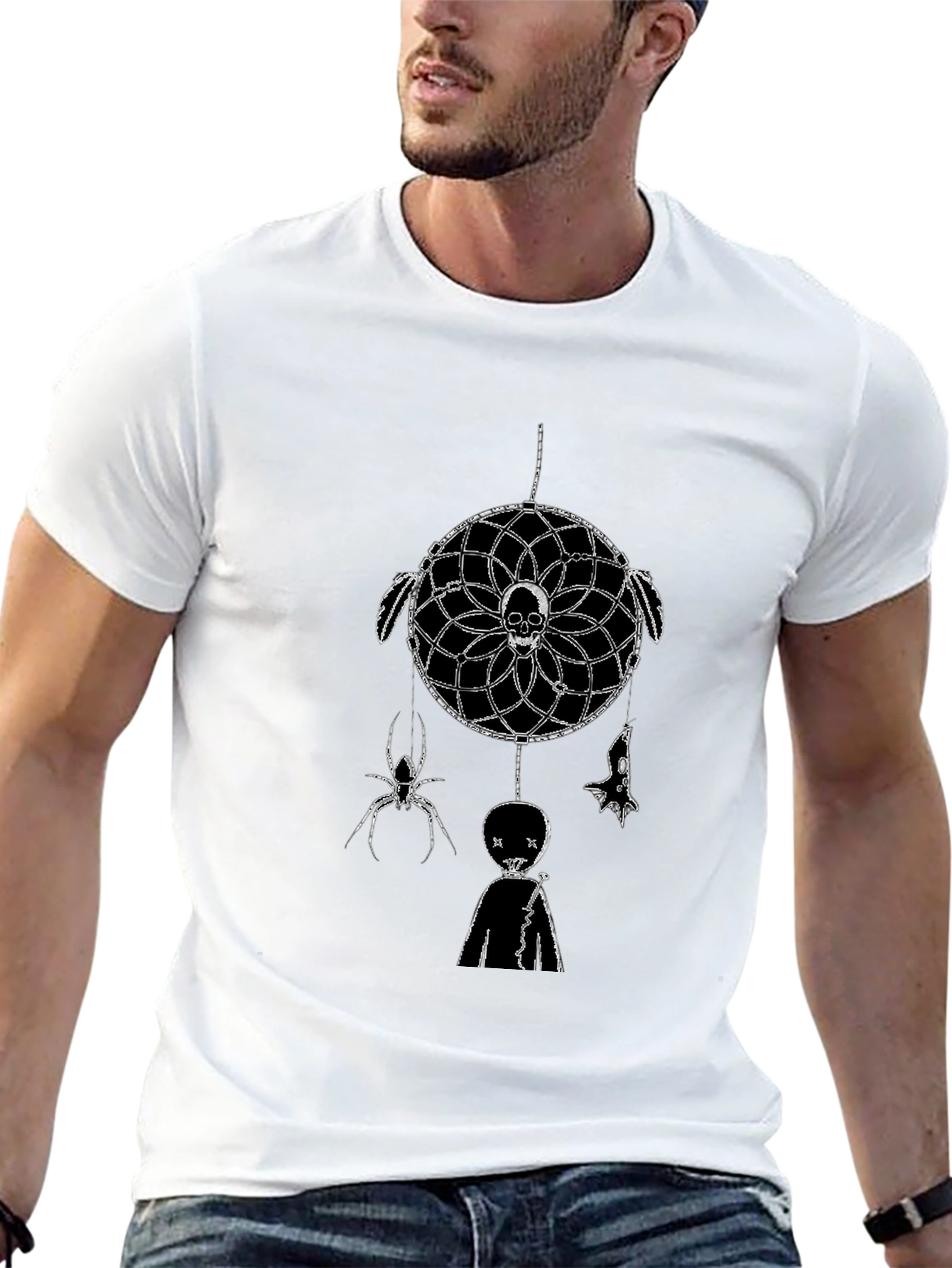 Skull Dreamcatcher T-Shirt - Unique Gothic Design