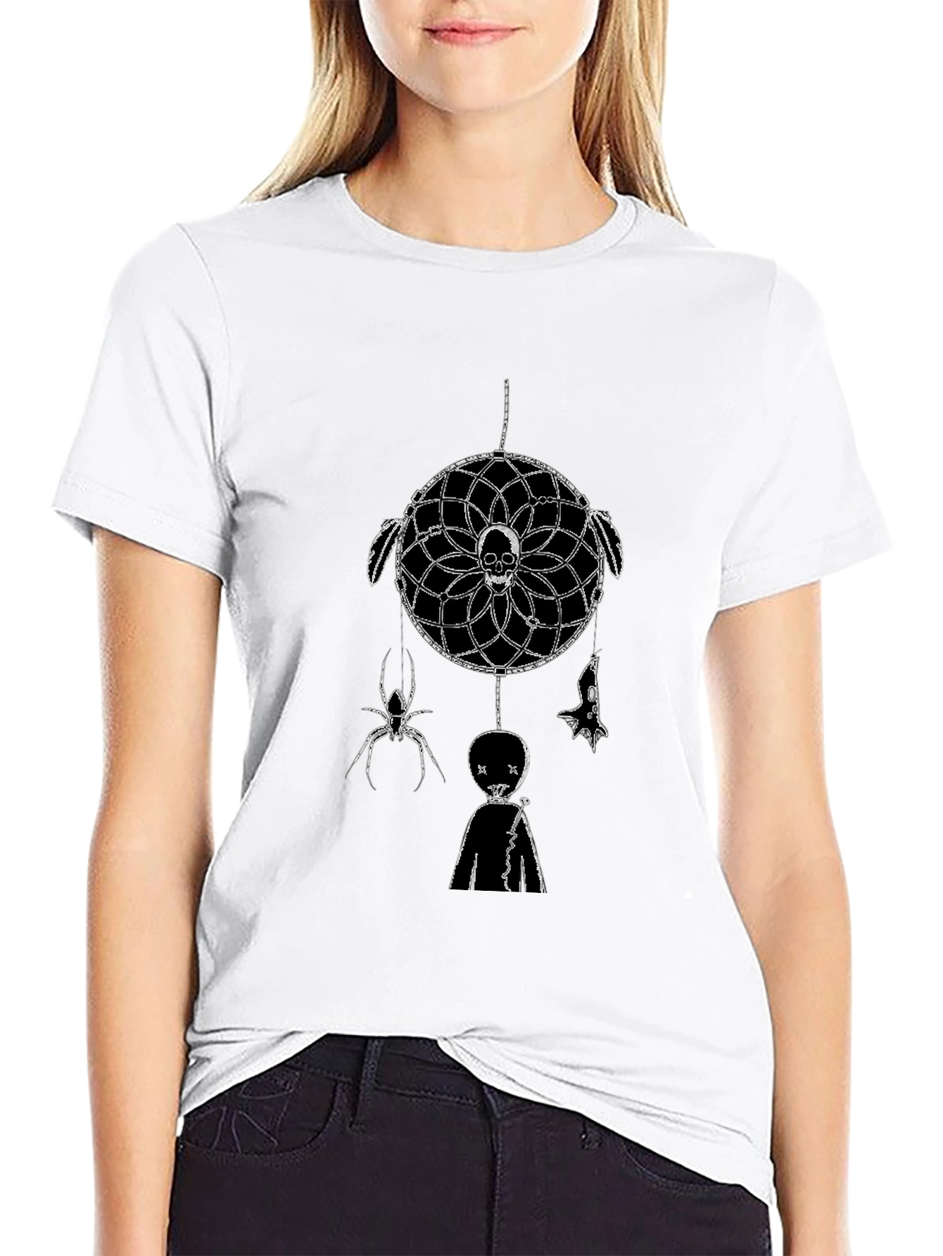 Skull Dreamcatcher T-Shirt - Unique Gothic Design