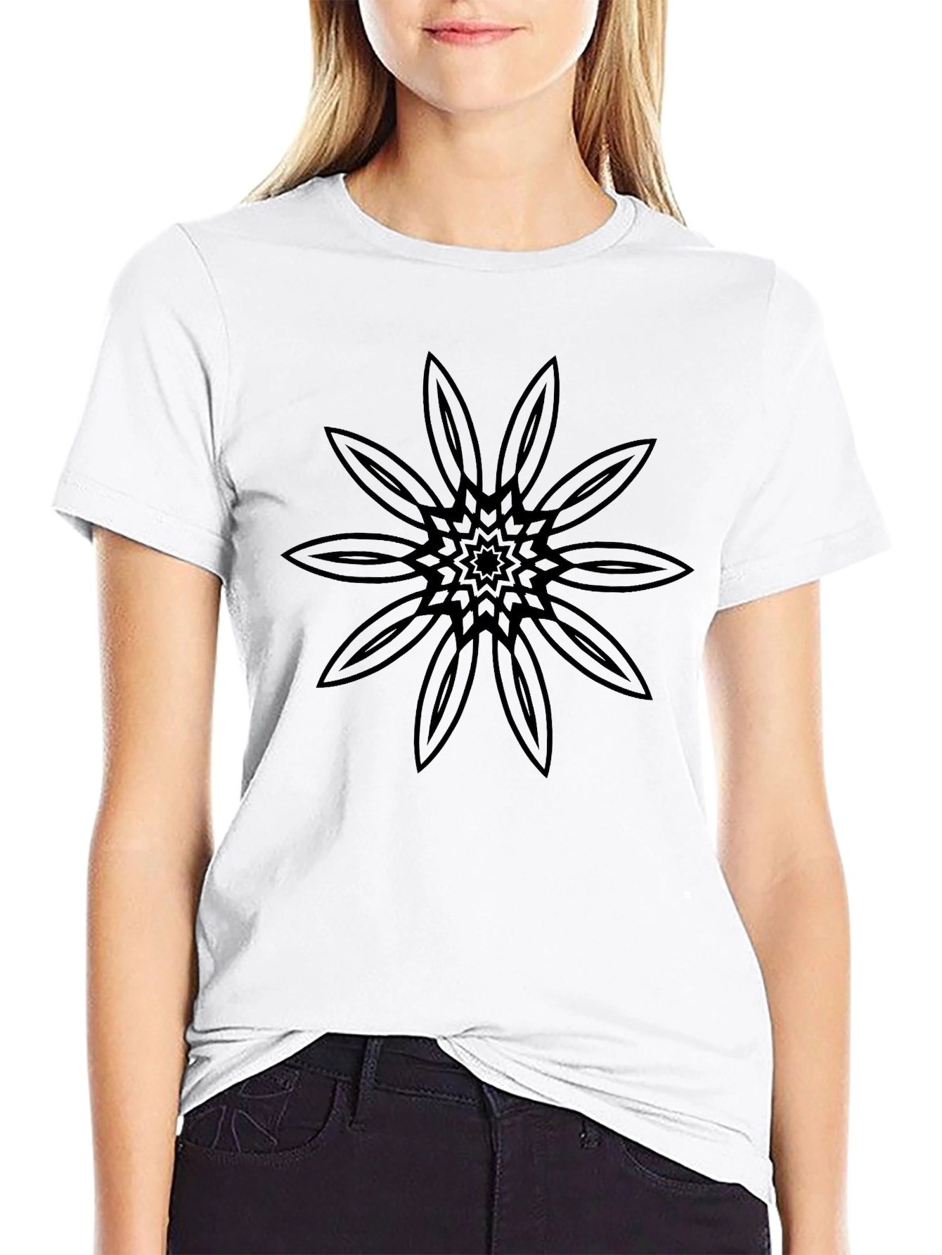 Black Floral Graphic Tee - Stylish Mens T-Shirt