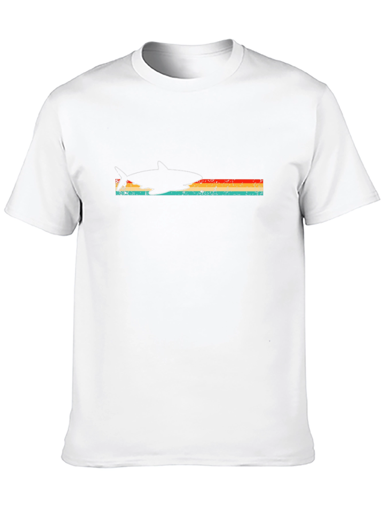 Retro Shark Graphic Tee - Black Cotton T-Shirt