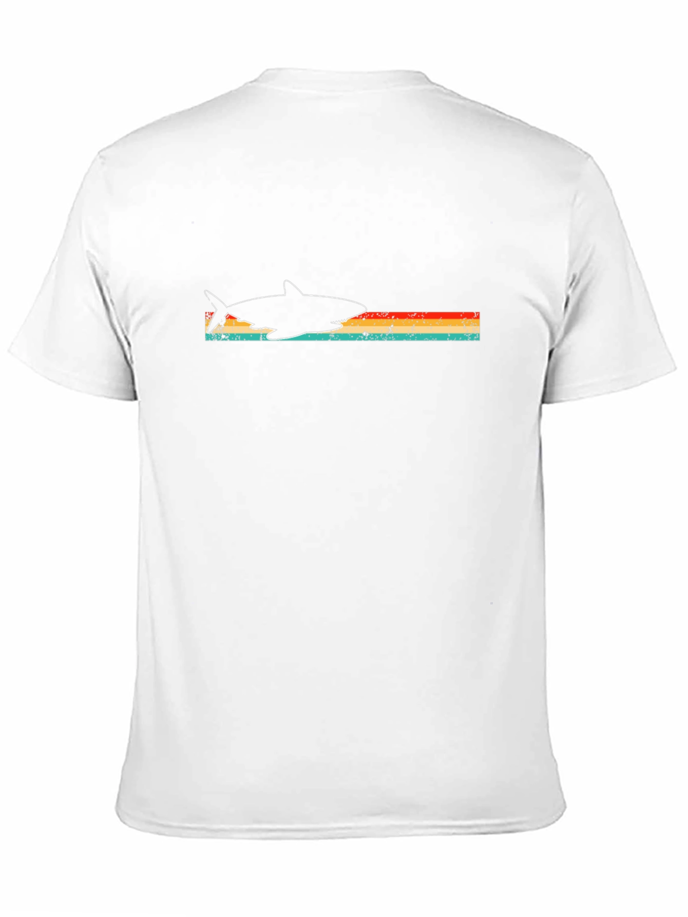 Retro Shark Graphic Tee - Black Cotton T-Shirt