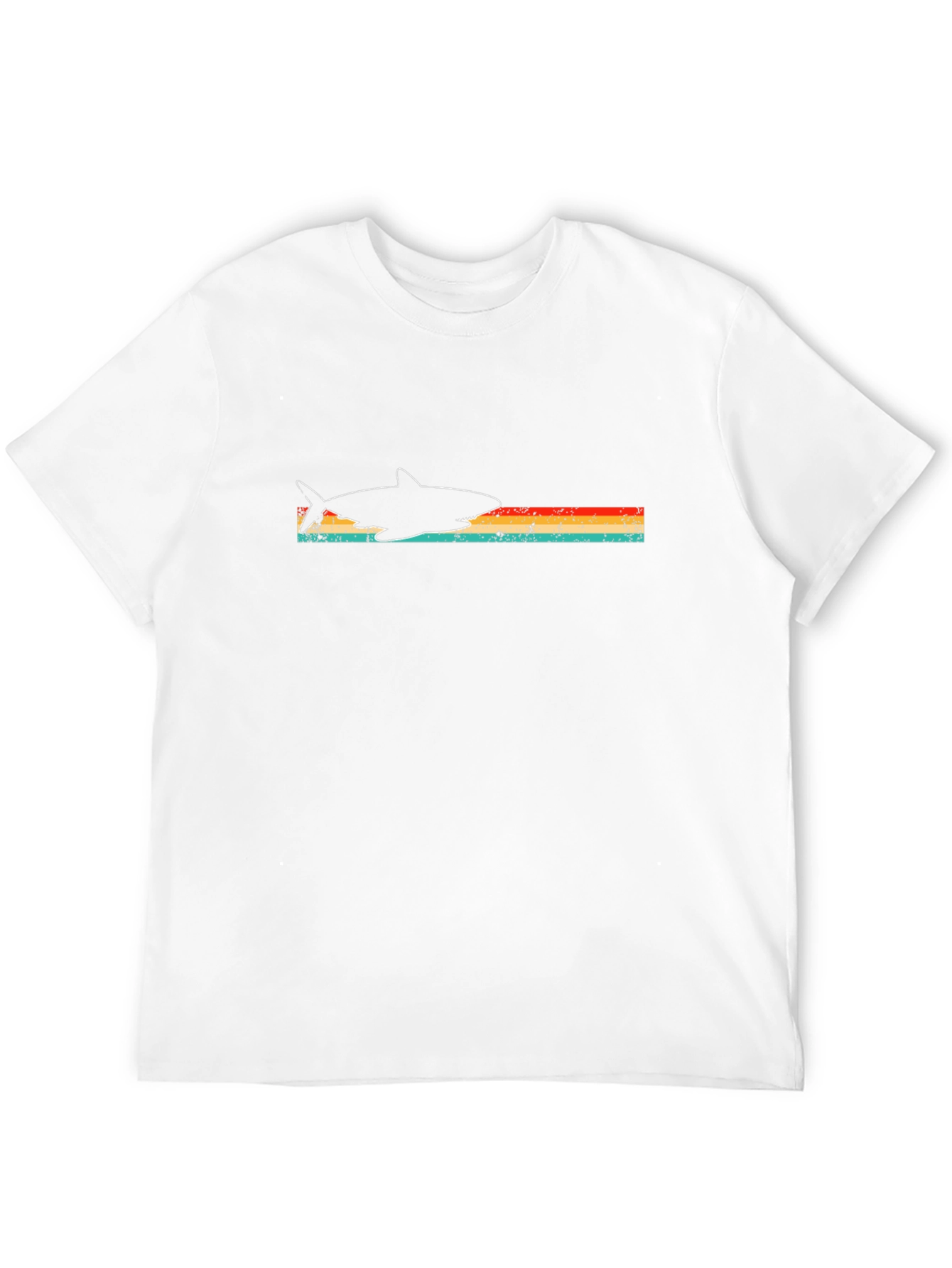 Retro Shark Graphic Tee - Black Cotton T-Shirt