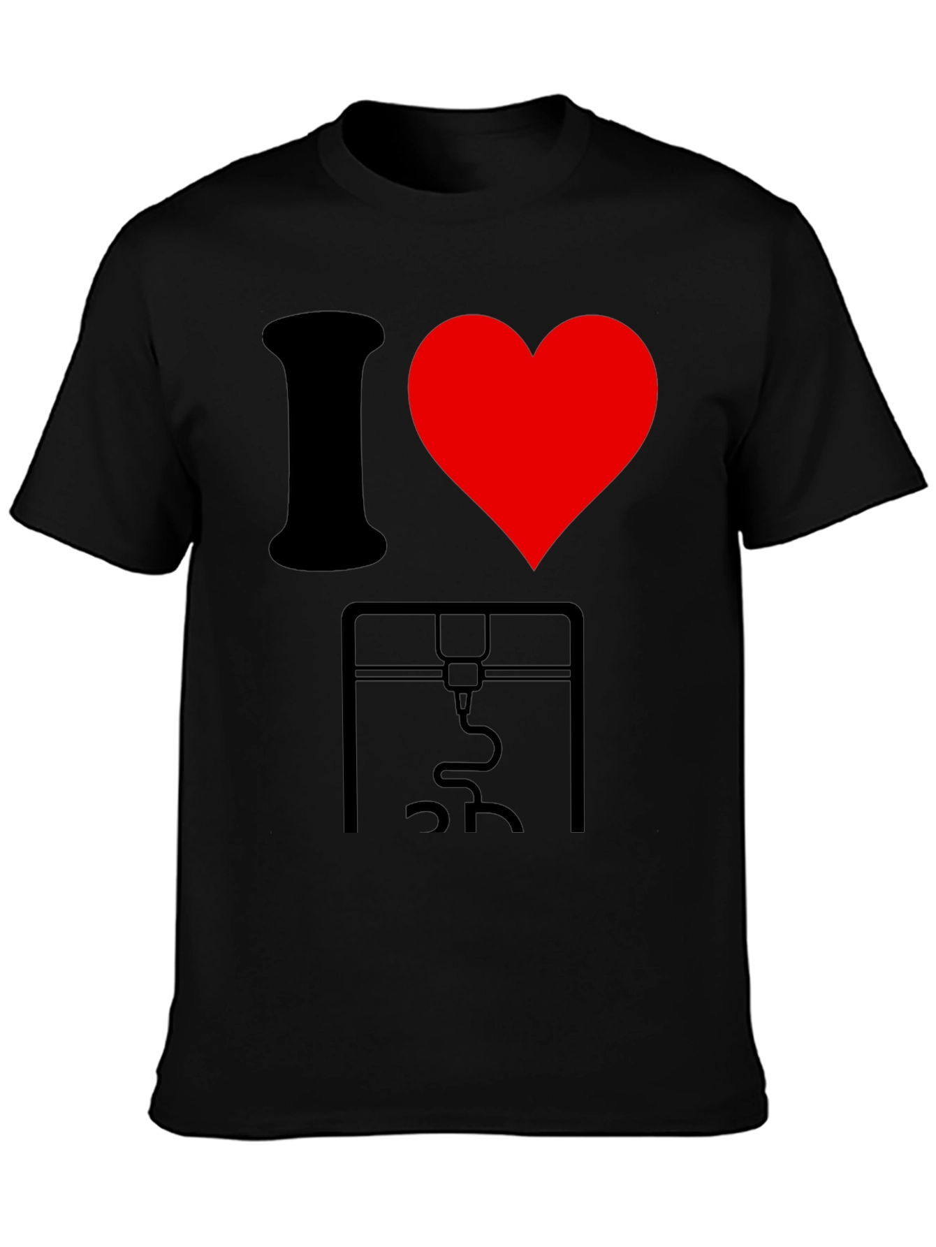 I Love 3D Printing Black T-Shirt