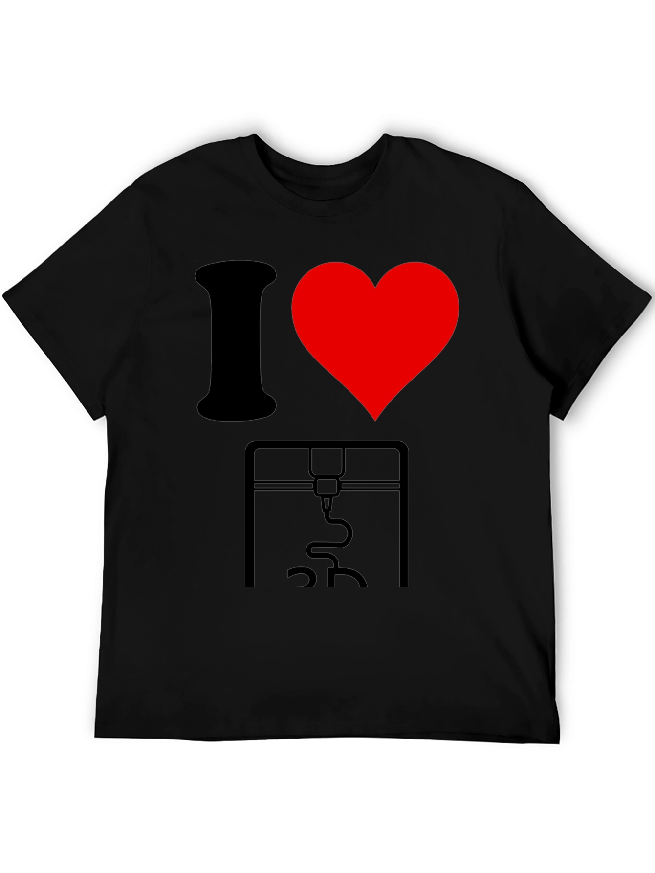 I Love 3D Printing Black T-Shirt