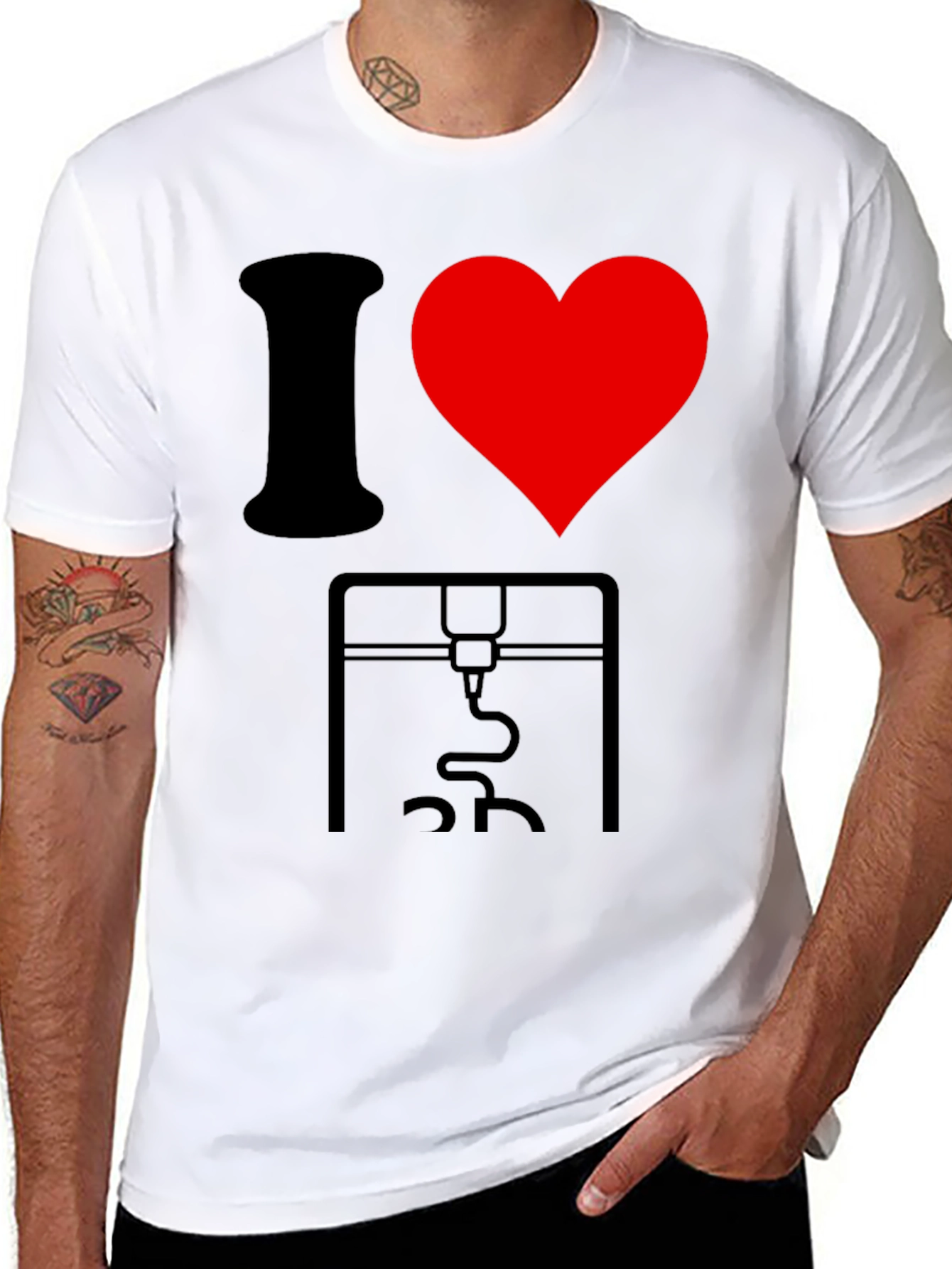 I Love 3D Printing Black T-Shirt