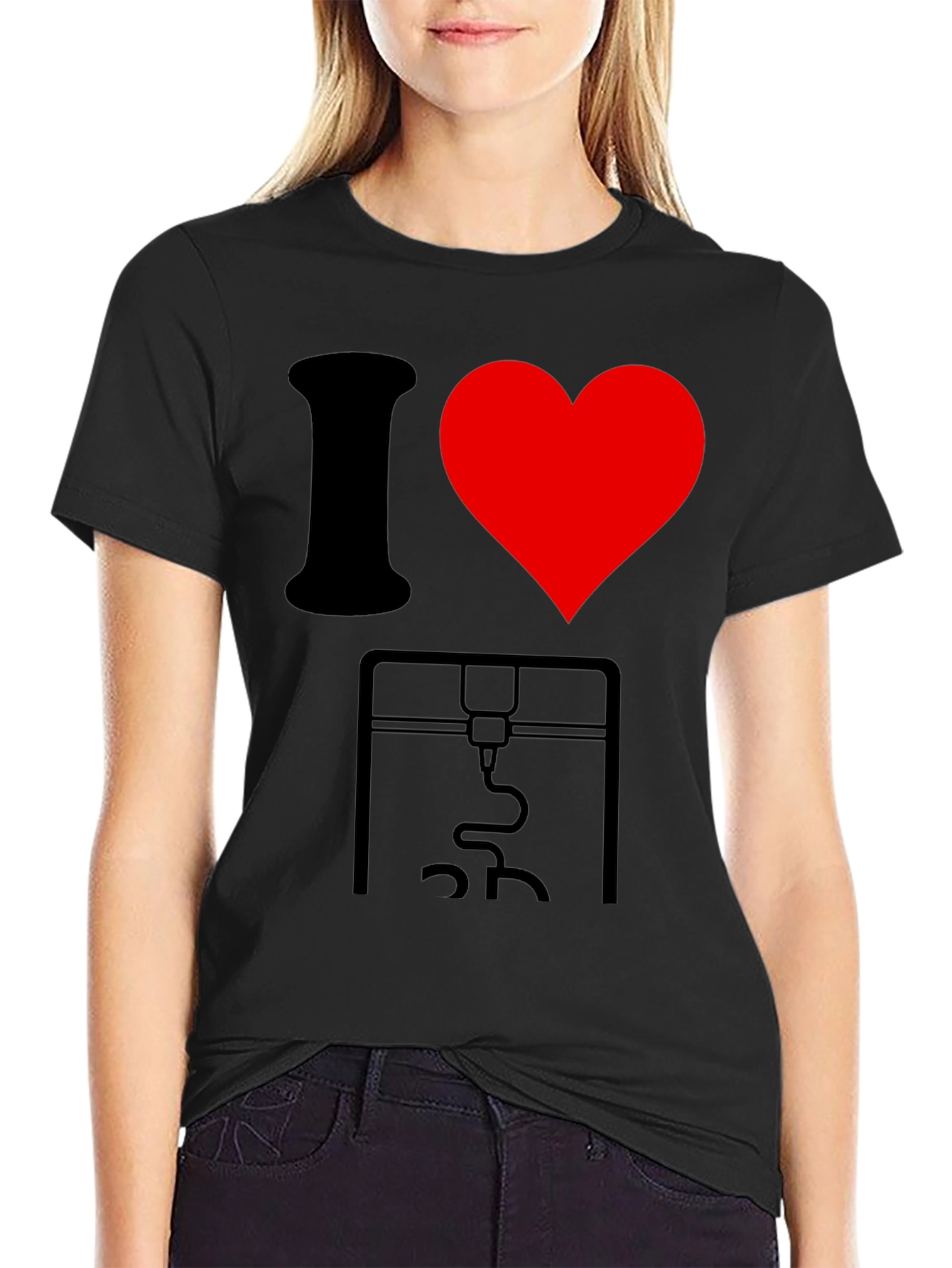 I Love 3D Printing Black T-Shirt