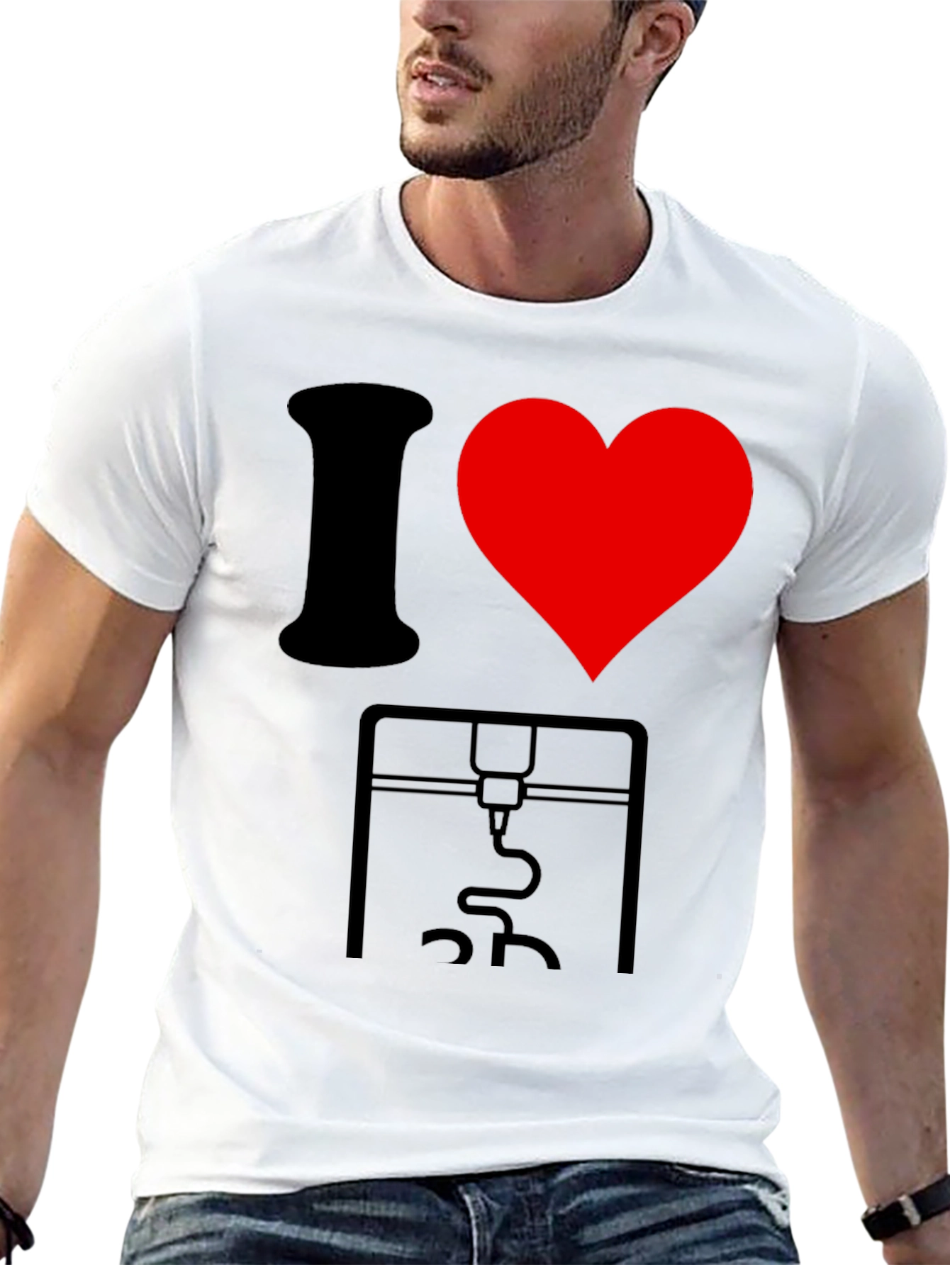 I Love 3D Printing Black T-Shirt