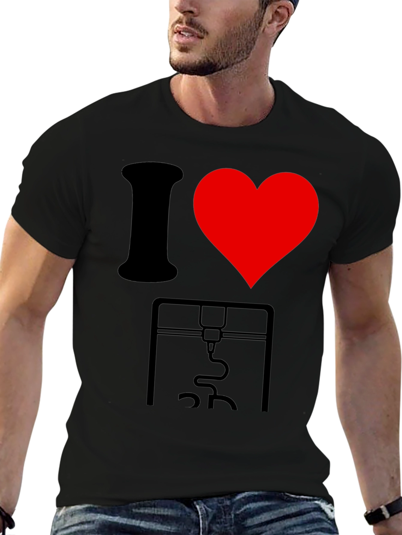 I Love 3D Printing Black T-Shirt